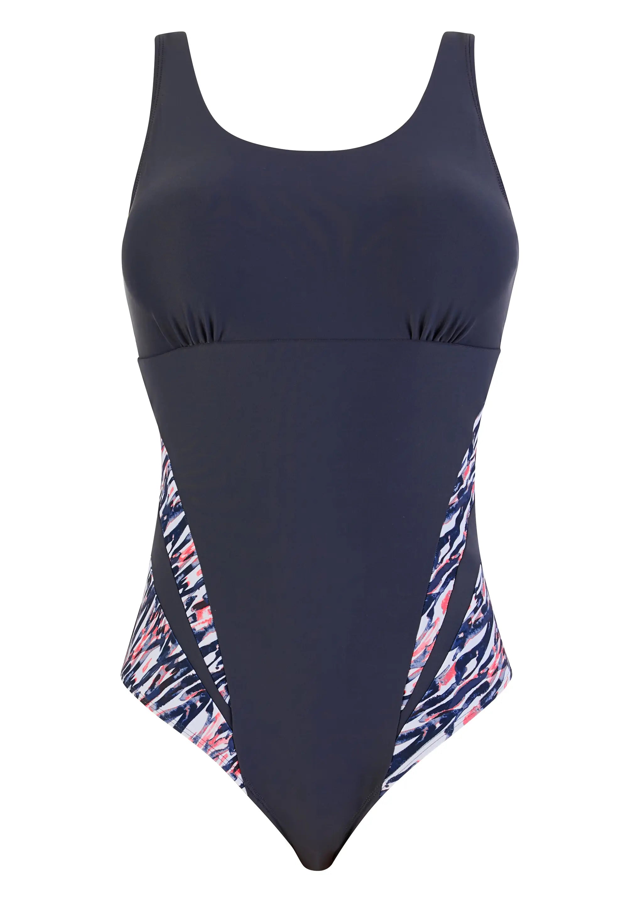 Wireless One-Piece Swimsuit Bondi Beach Grey & Graphic Print