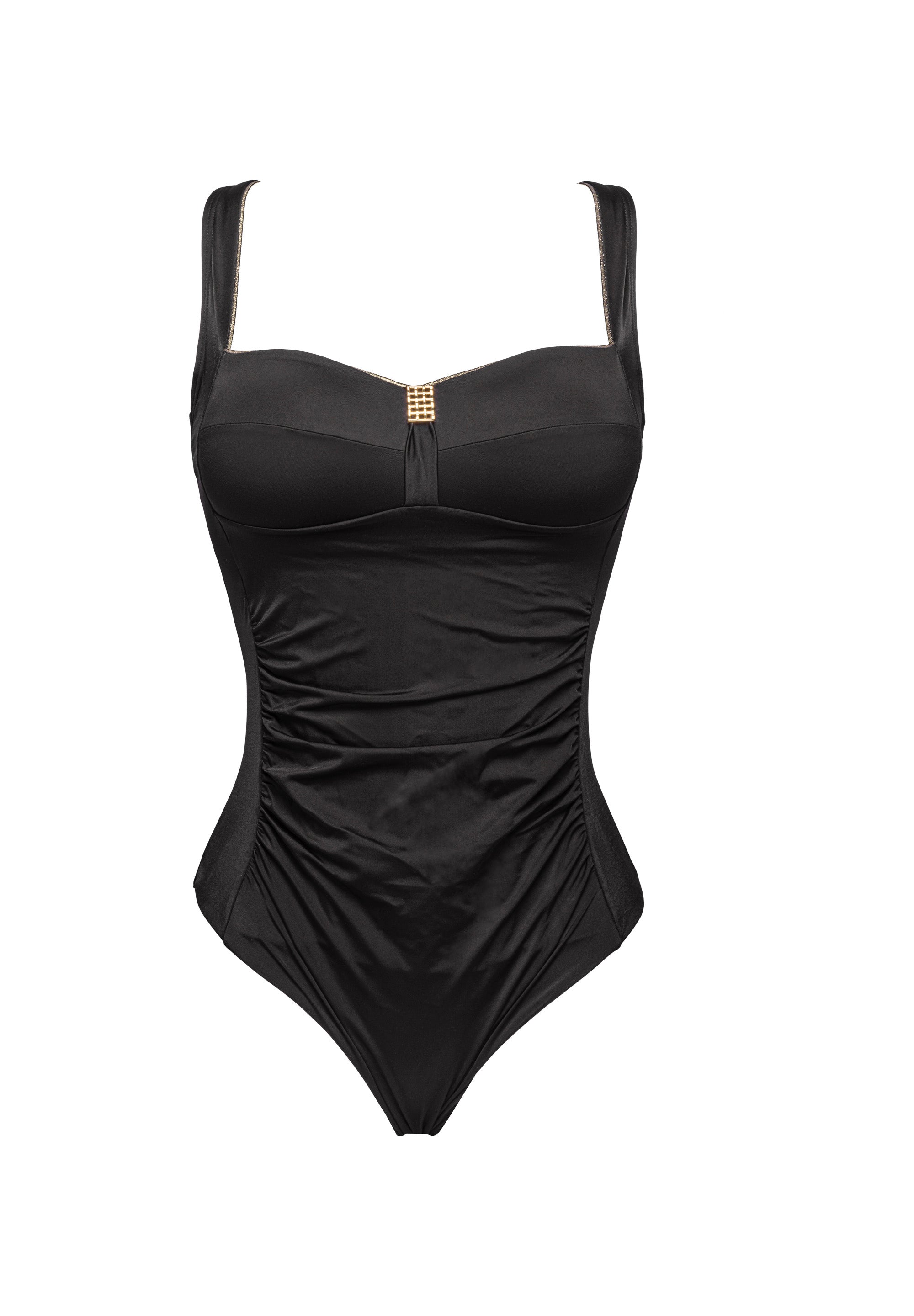 One piece swimsuit with underwire Speekaboo Shape Black Plus
