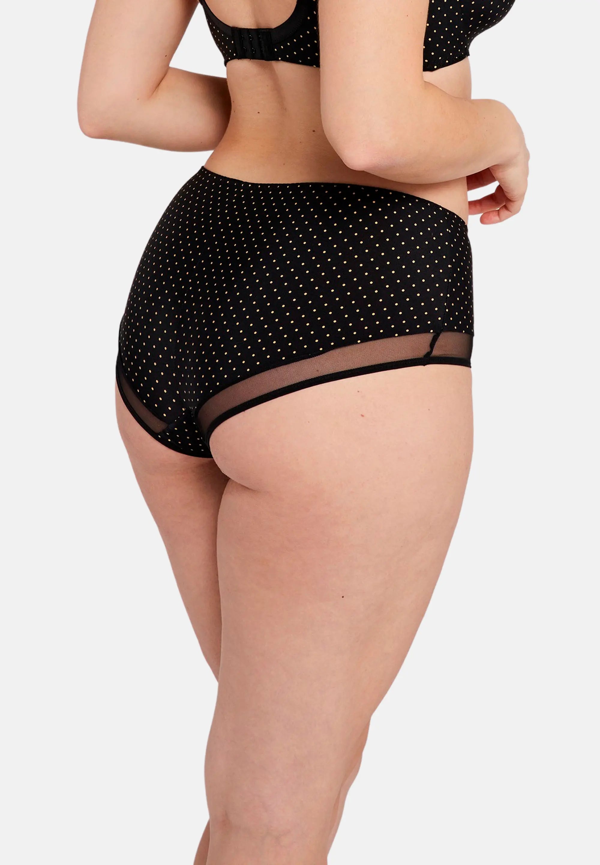 Shorty Complice Impreso Pois Negro & Ocre