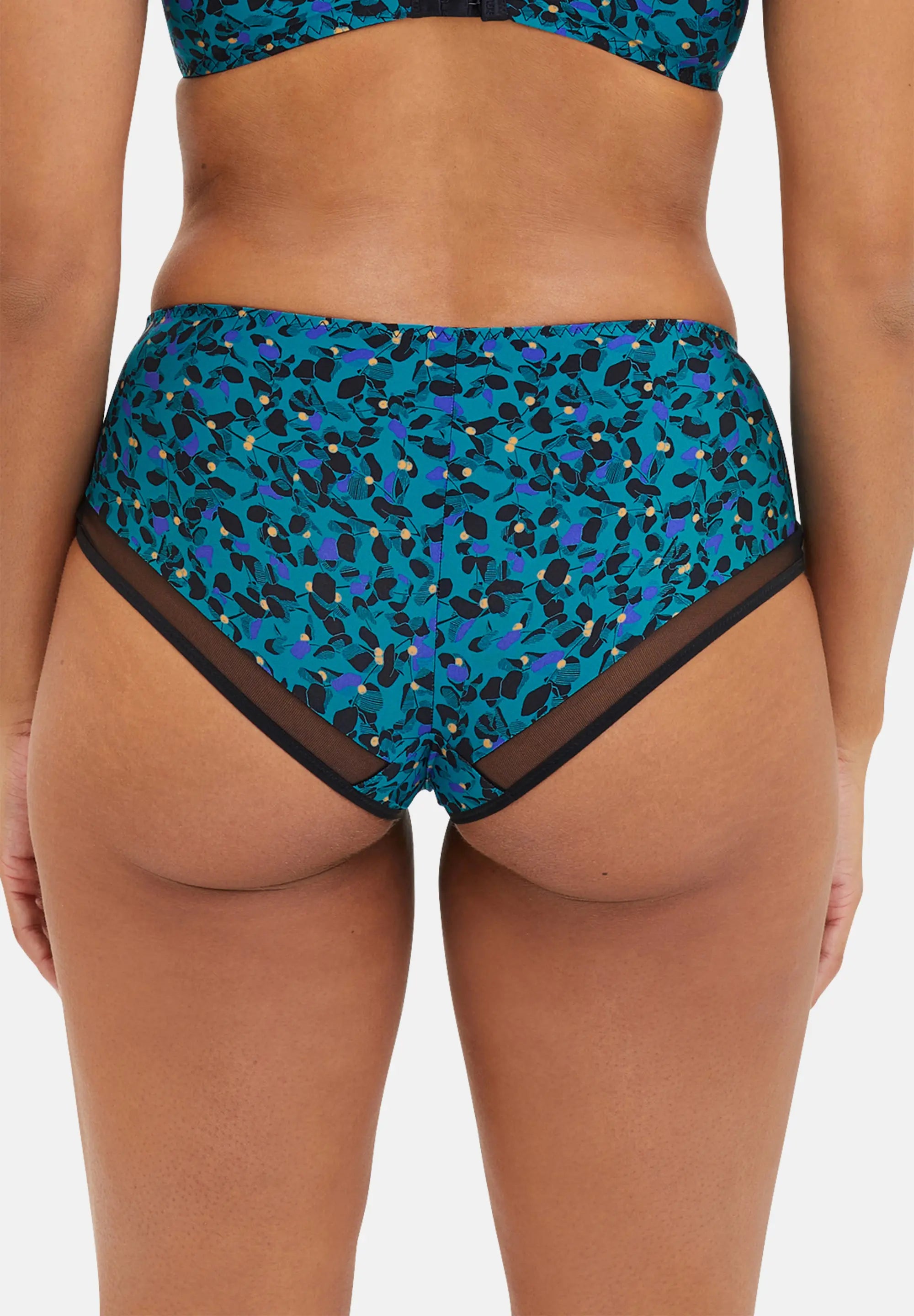 Shorty Complice con stampa floreale blu smeraldo