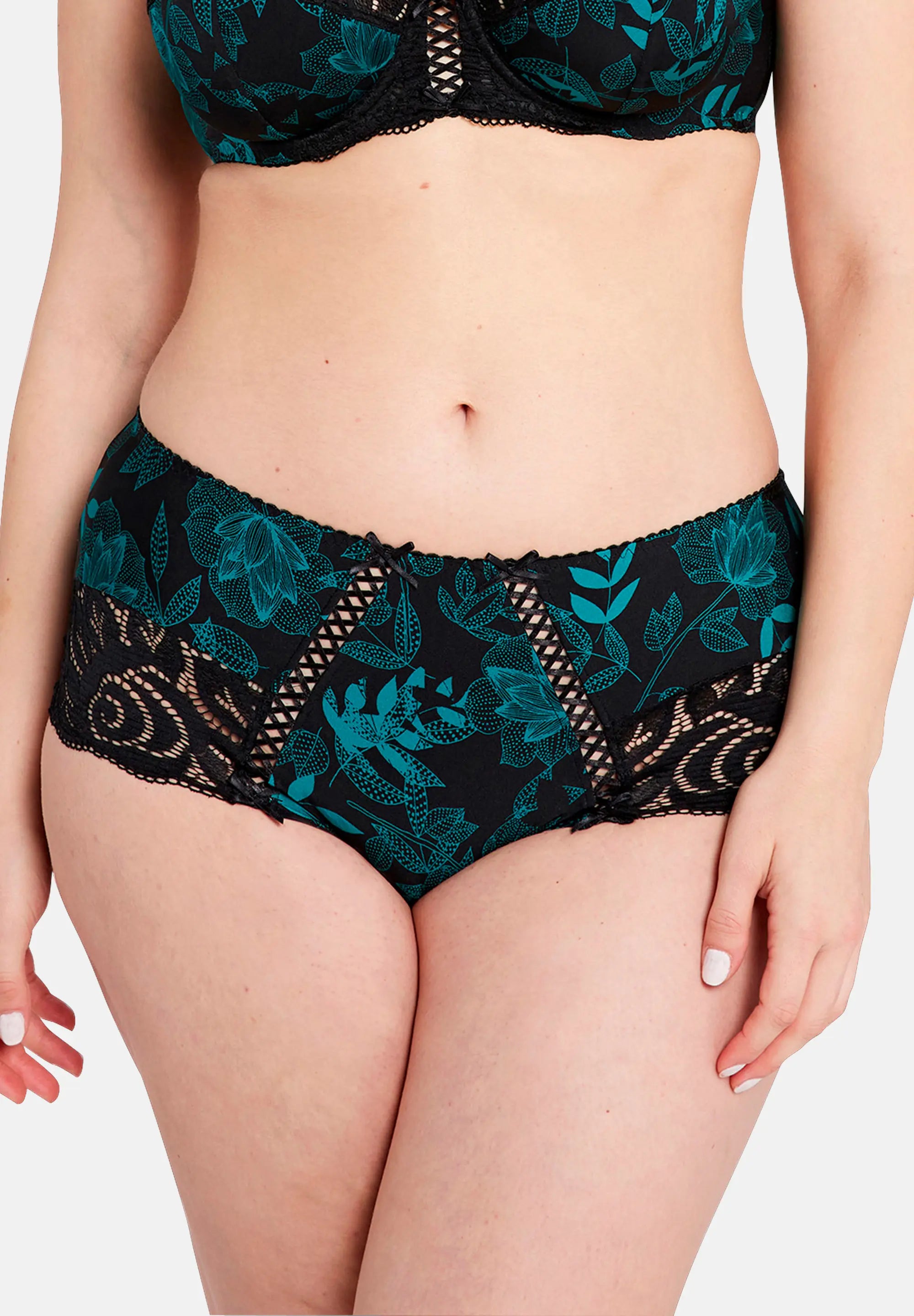 Shorty Amélie Print Impreso Hojas Verde Aventurine