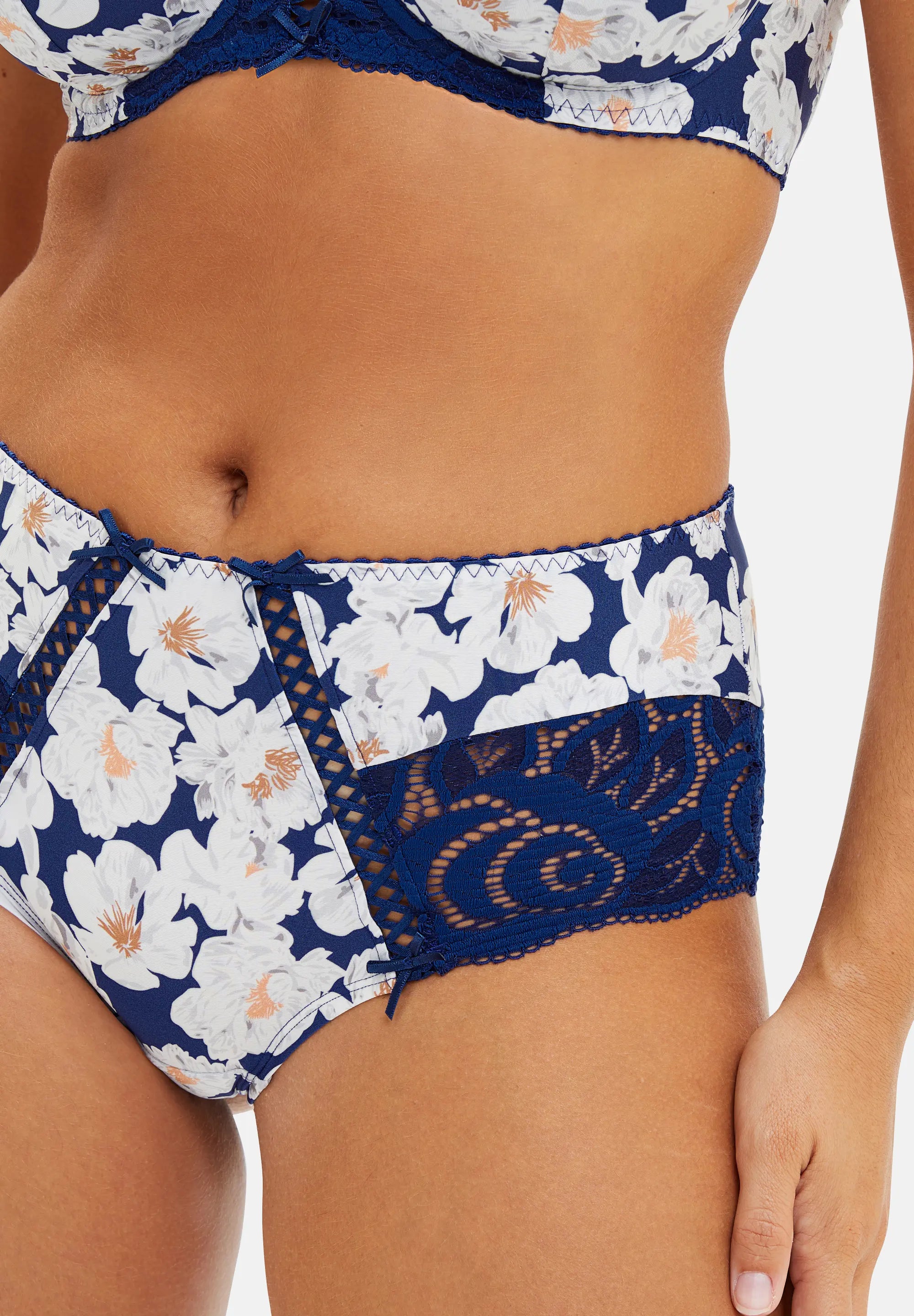 Shorty Amélie Print Impreso Flores Azul