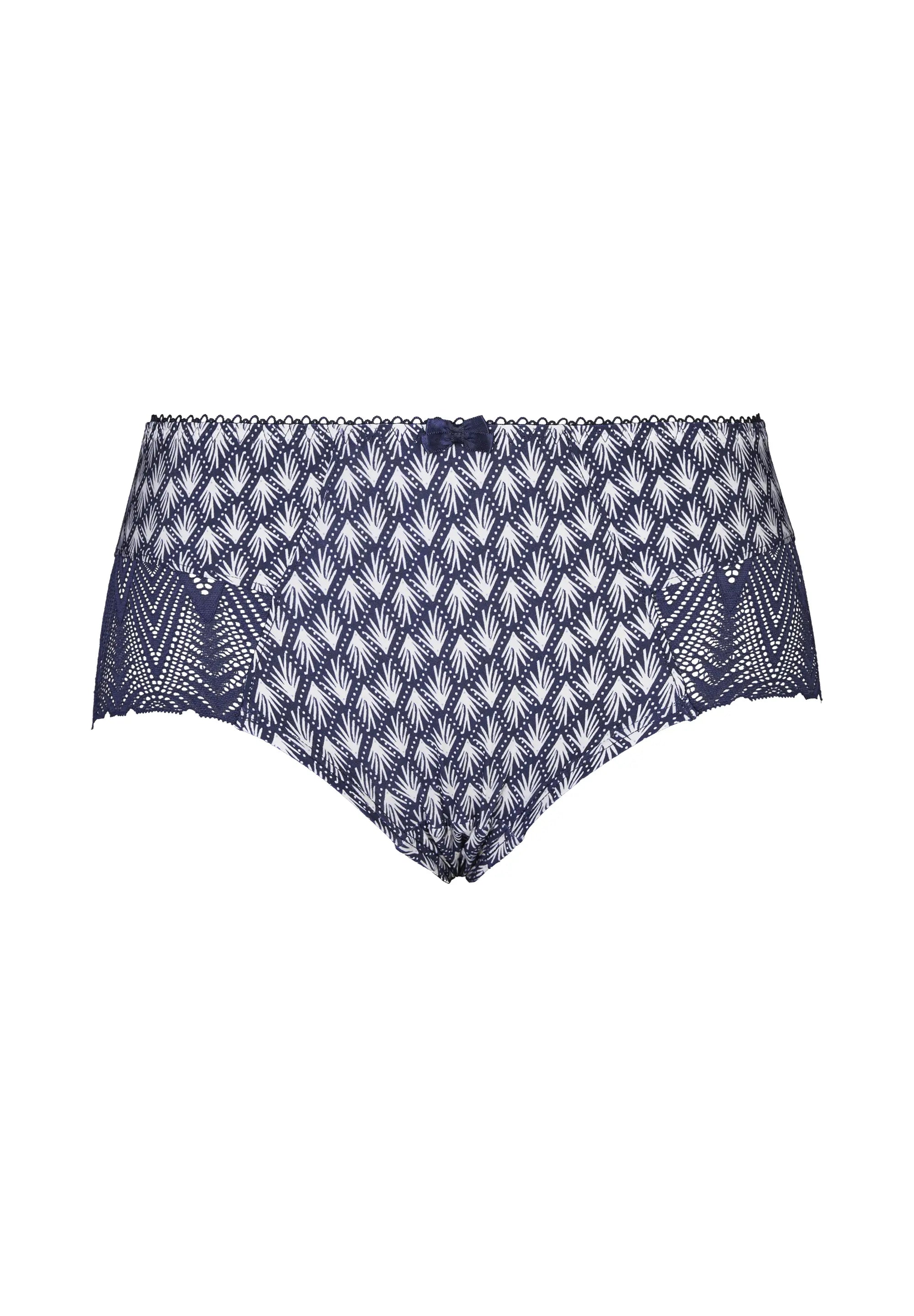 Louise Graphic Print Shorty Navy Blue