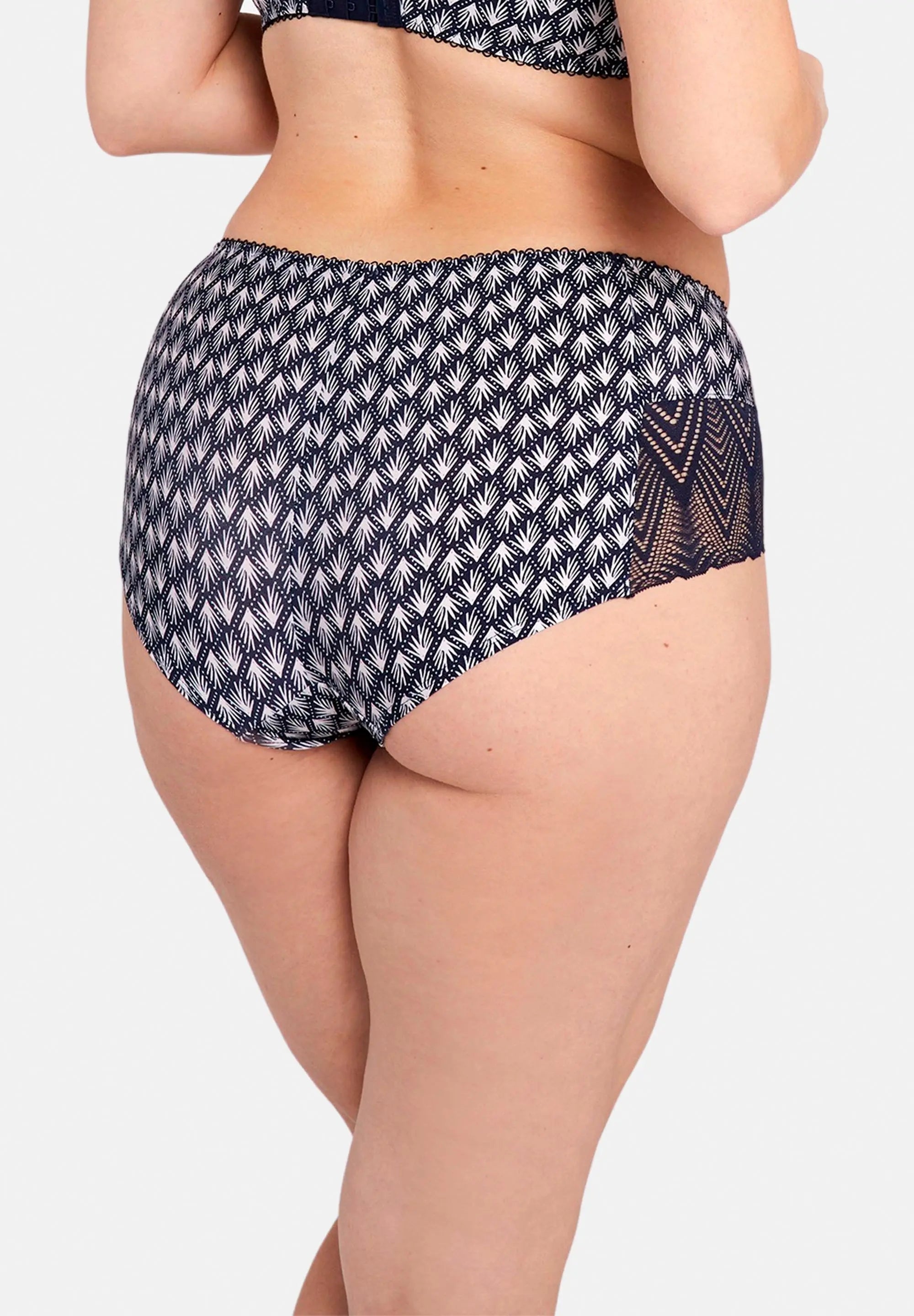 Louise Graphic Print Shorty Navy Blue