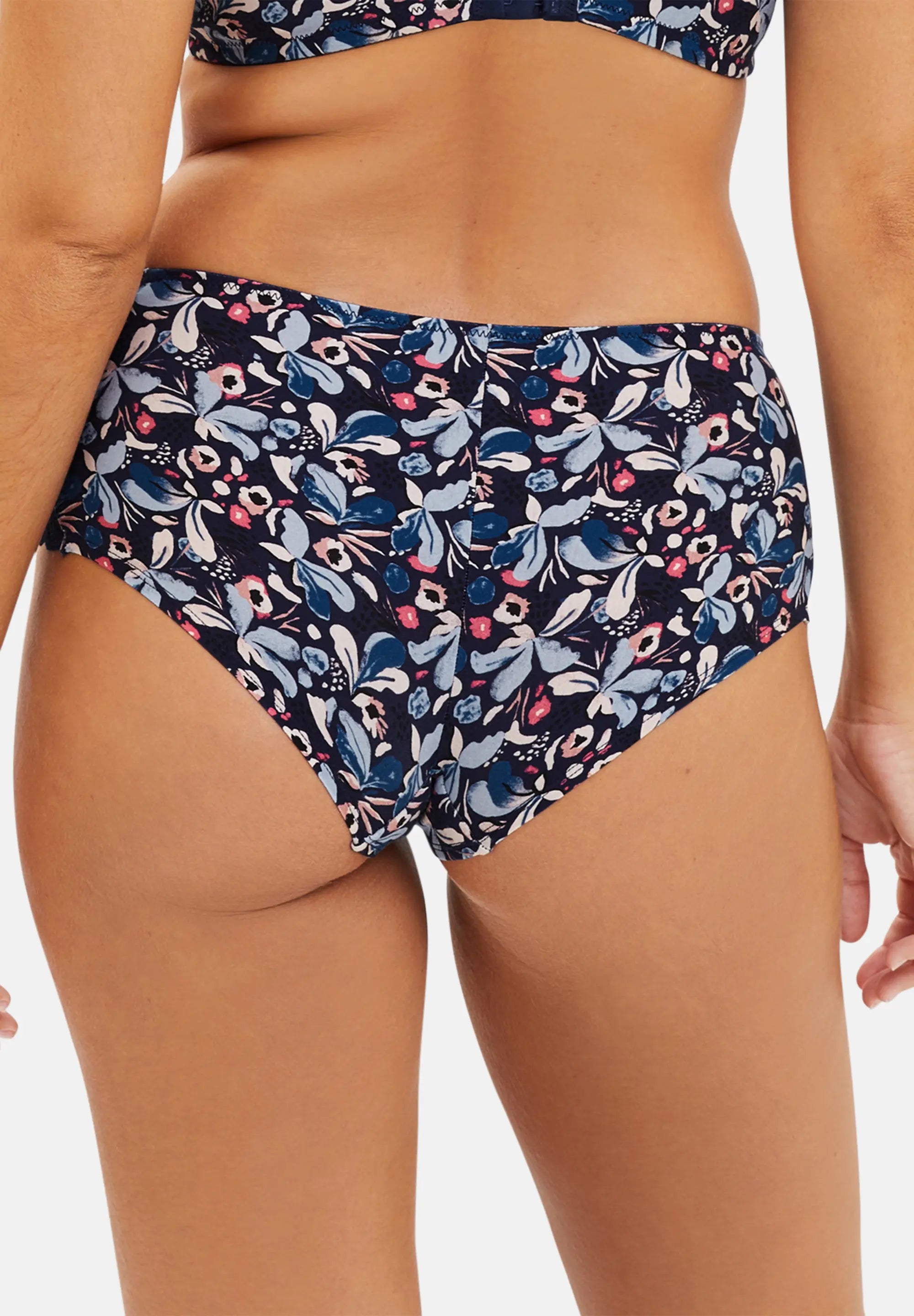 Flora Shorty bloemenprint blauw en lichtroze