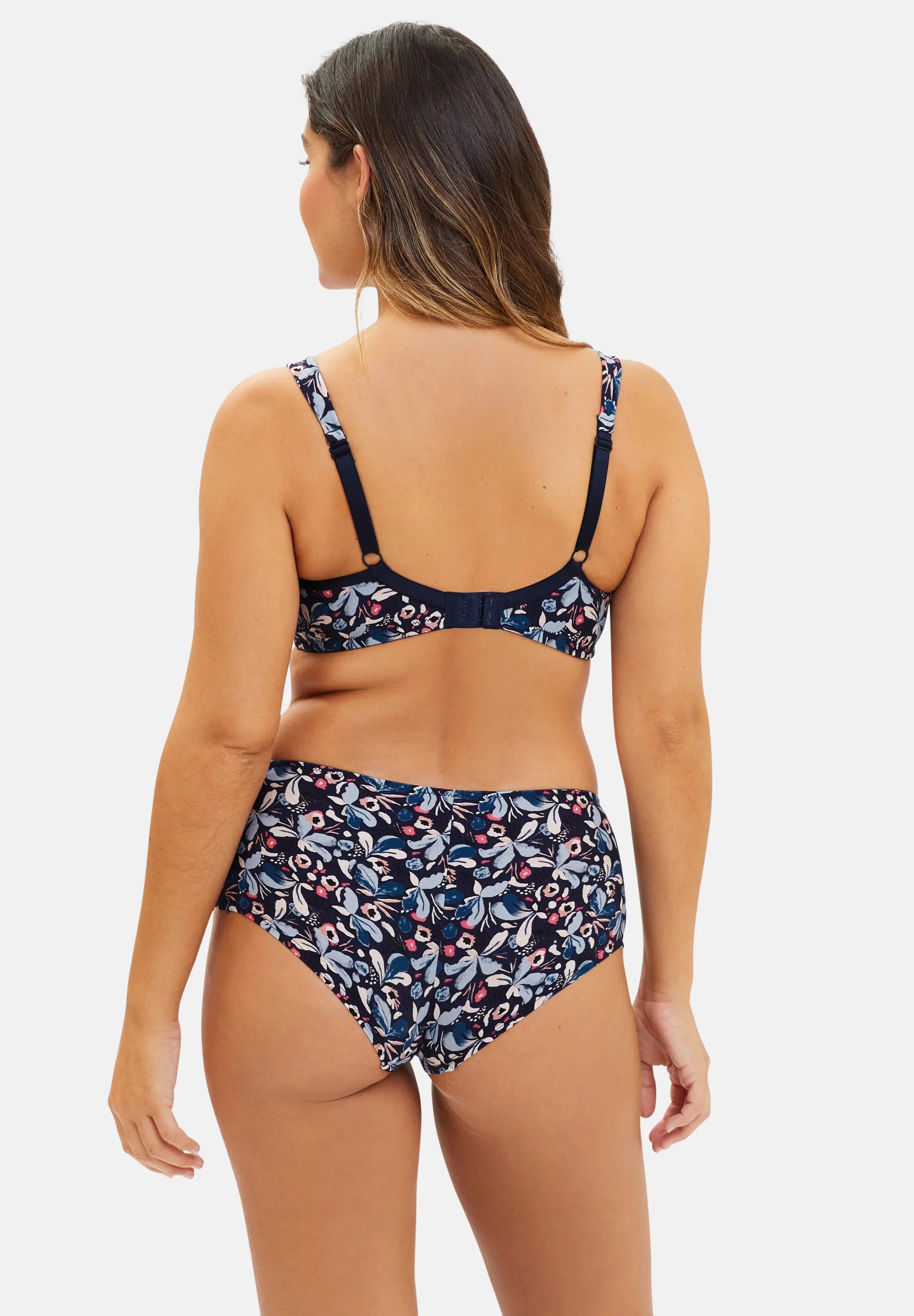 Flora Shorty bloemenprint blauw en lichtroze