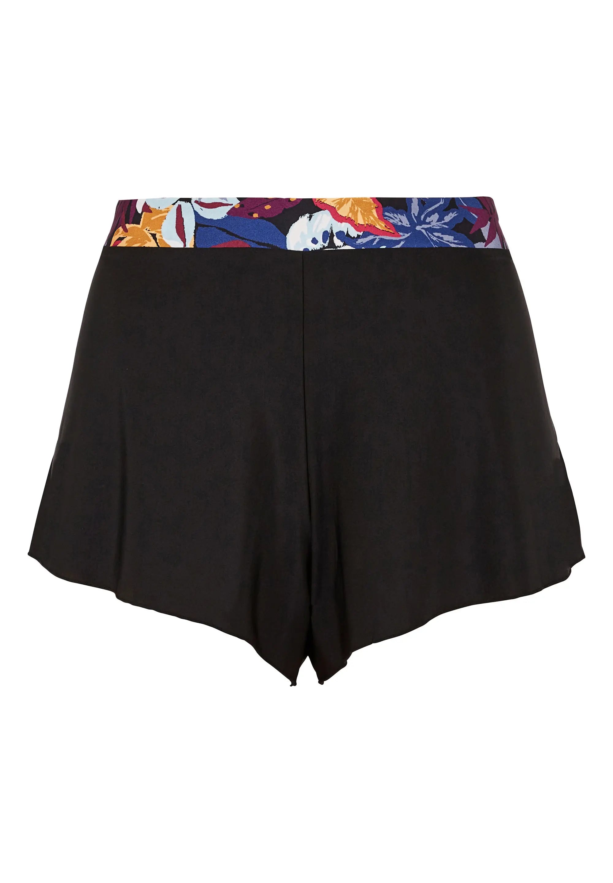 Zwarte Mathilde short met jungleplantenprint