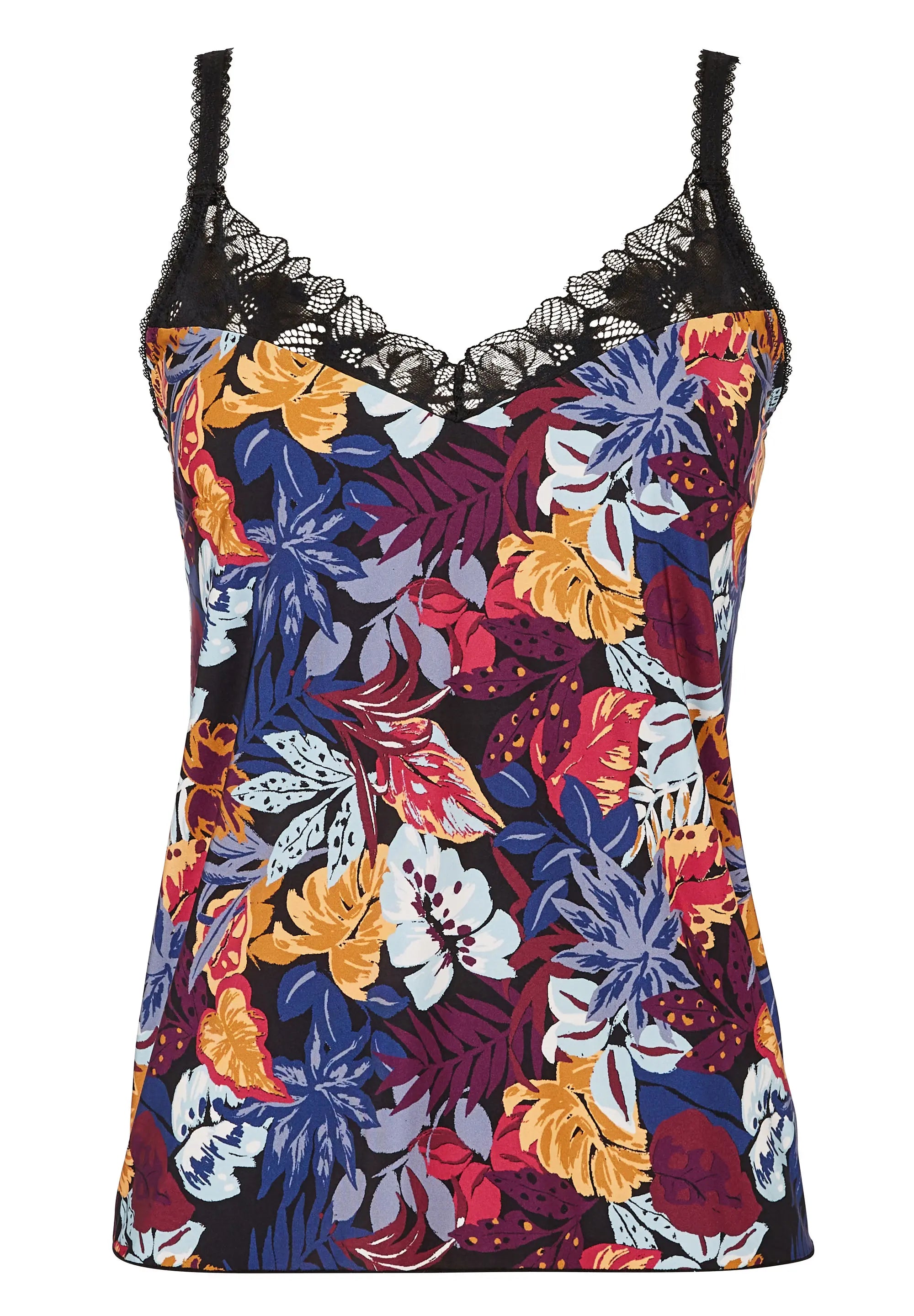 Camisole Mathilde Floral Print Vegetal Jungle Black