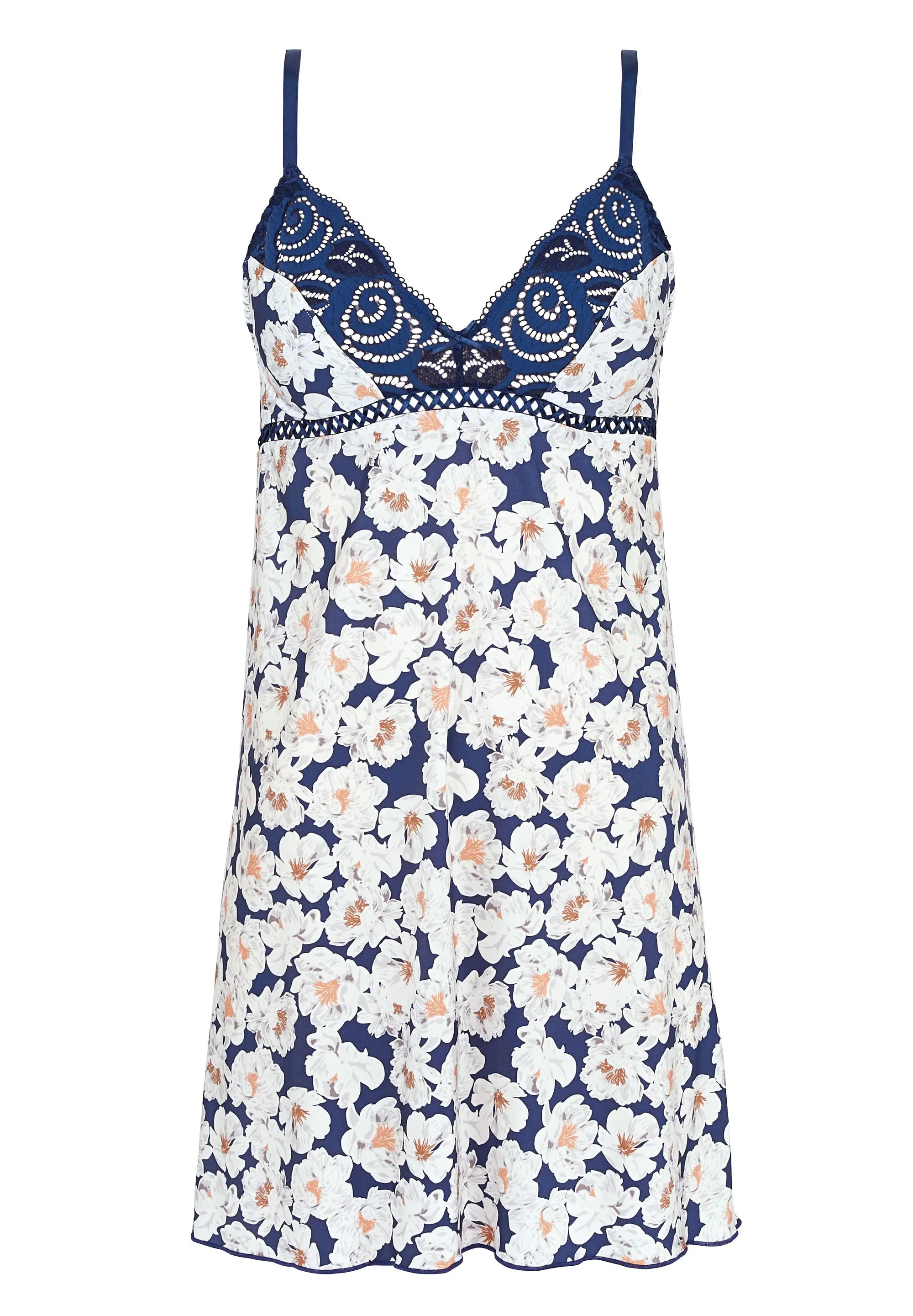 Nightdress Amélie Print Floral Blue & White Print