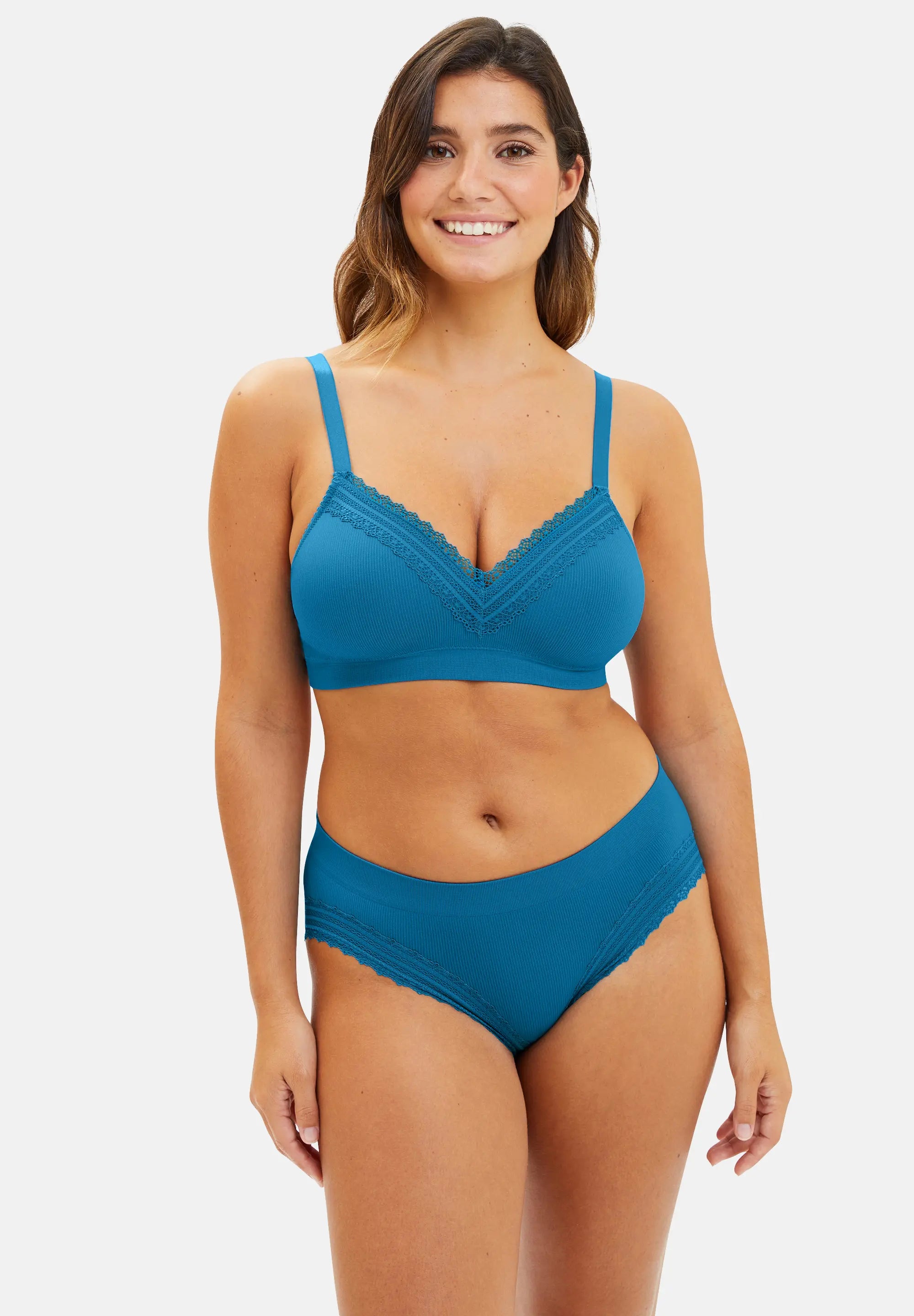 Brassière sans armatures Agathe Turquoise Profond