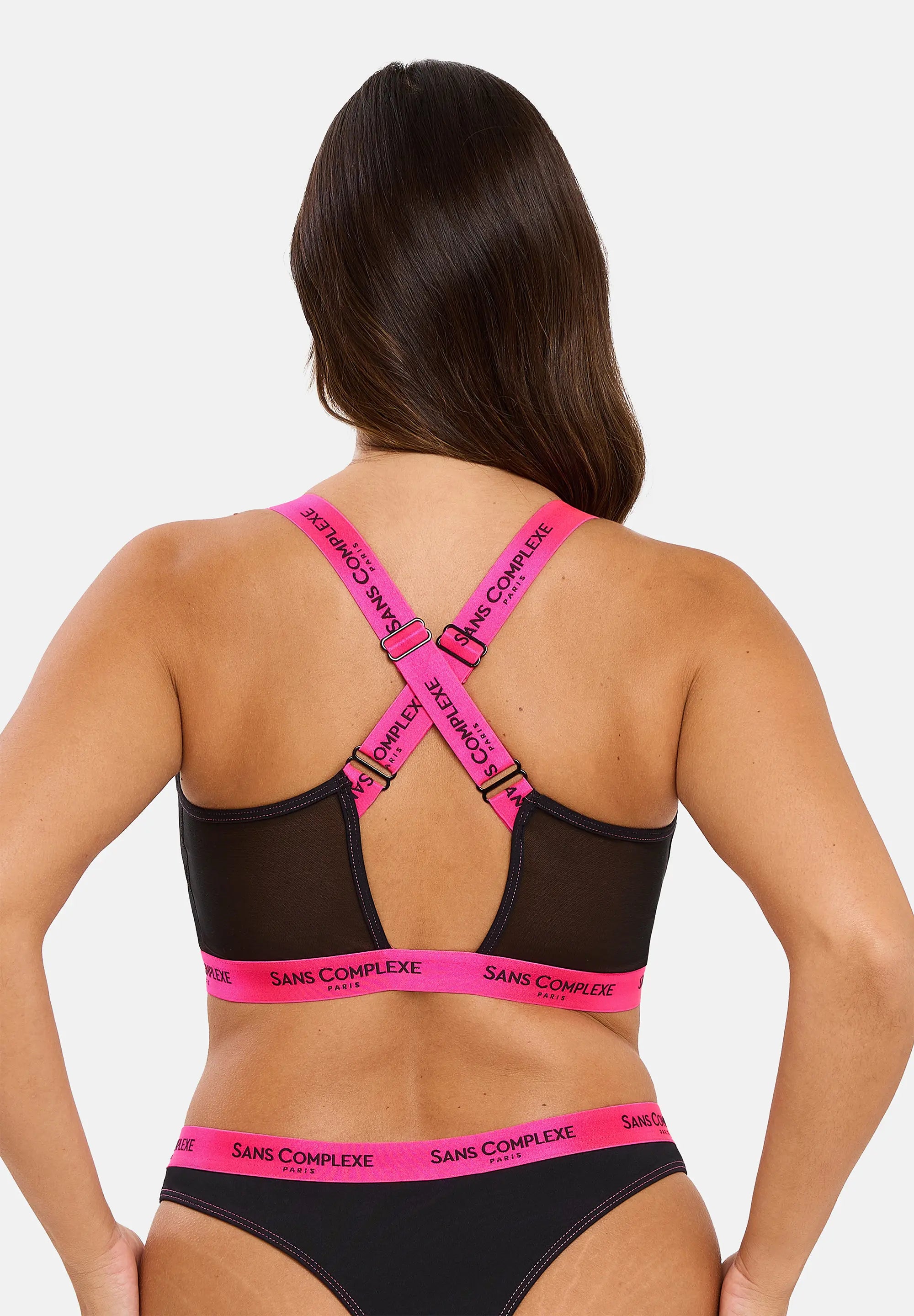 Wireless sports bra Anita B. Black & Fuchsia