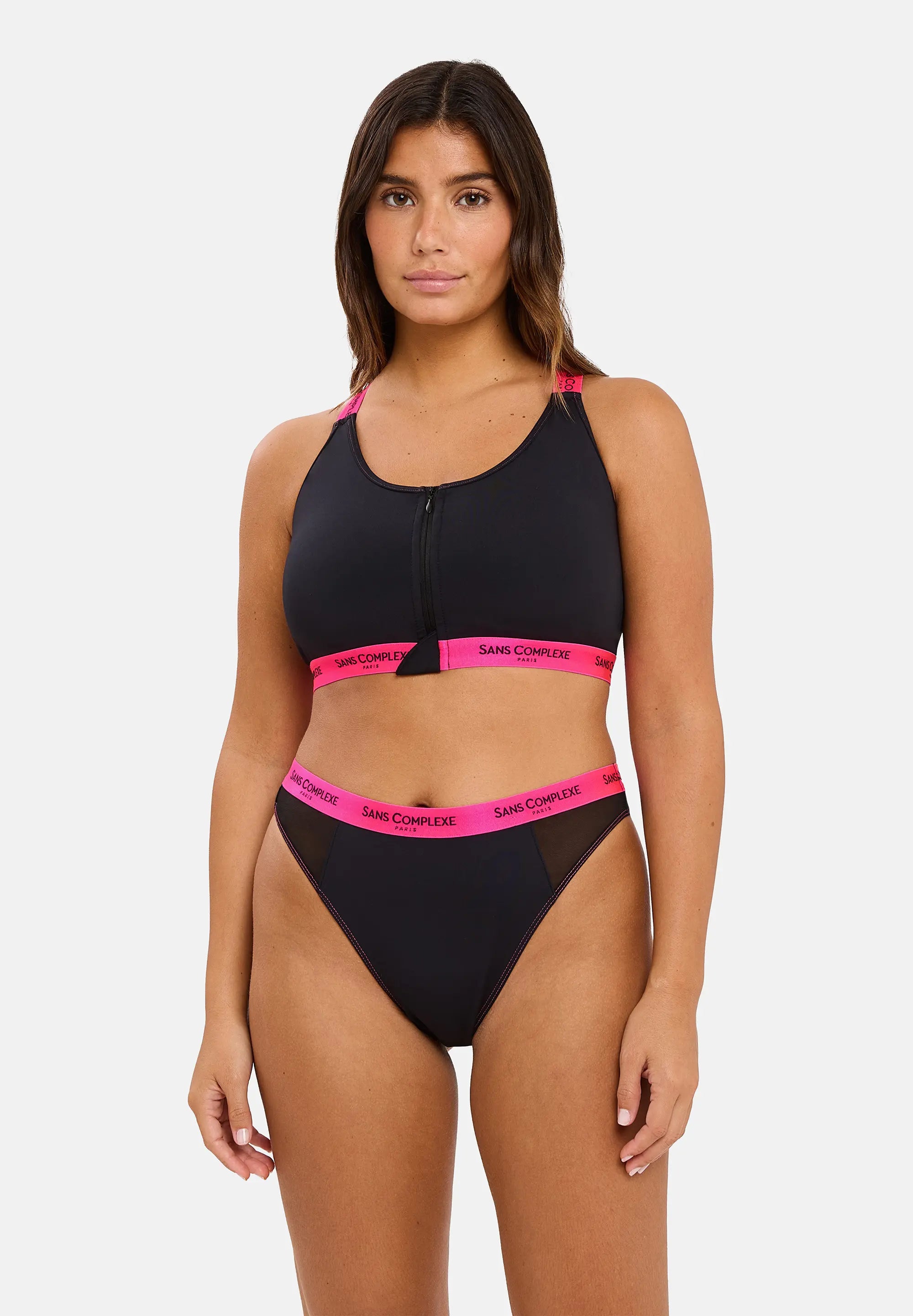 Reggiseno sportivo senza ferretto Anita B. Nero e Fucsia