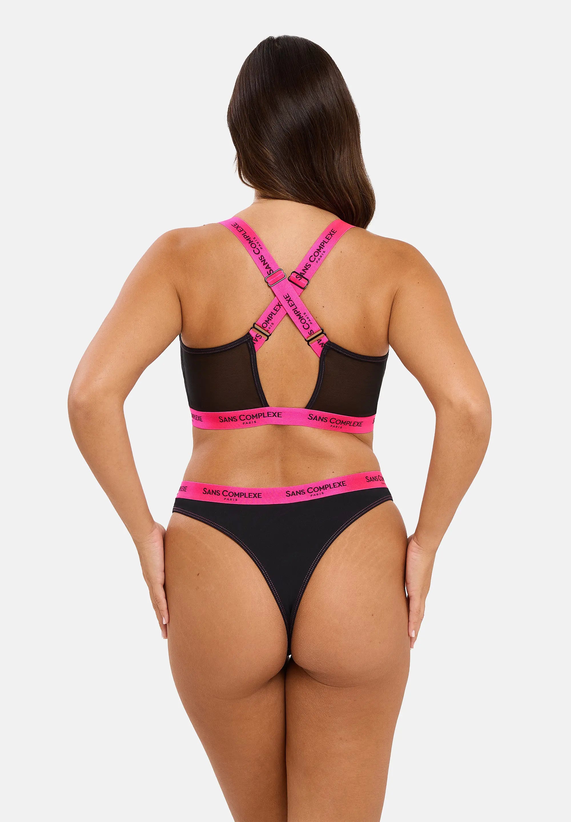 Reggiseno sportivo senza ferretto Anita B. Nero e Fucsia