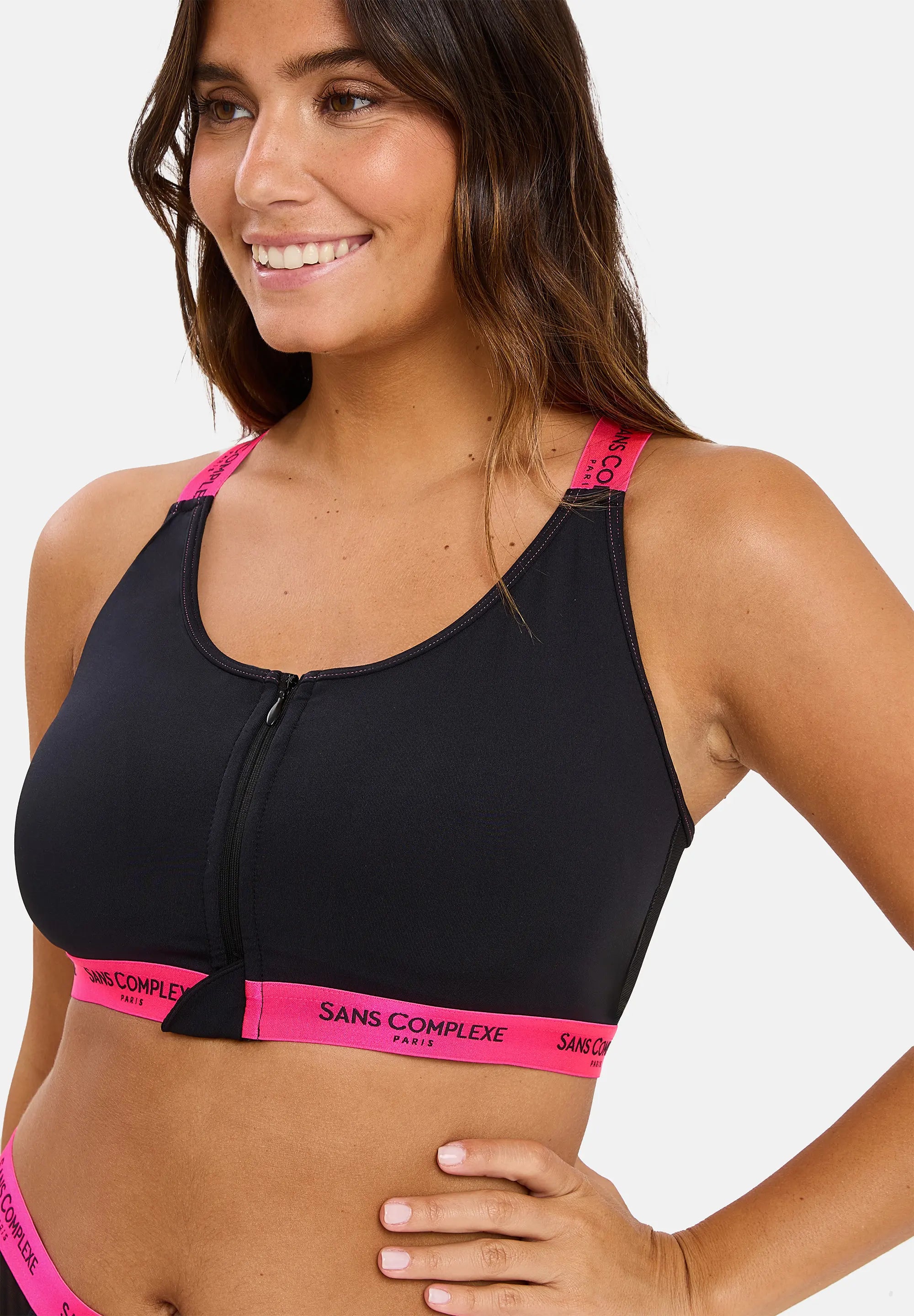 Wireless sports bra Anita B. Black & Fuchsia