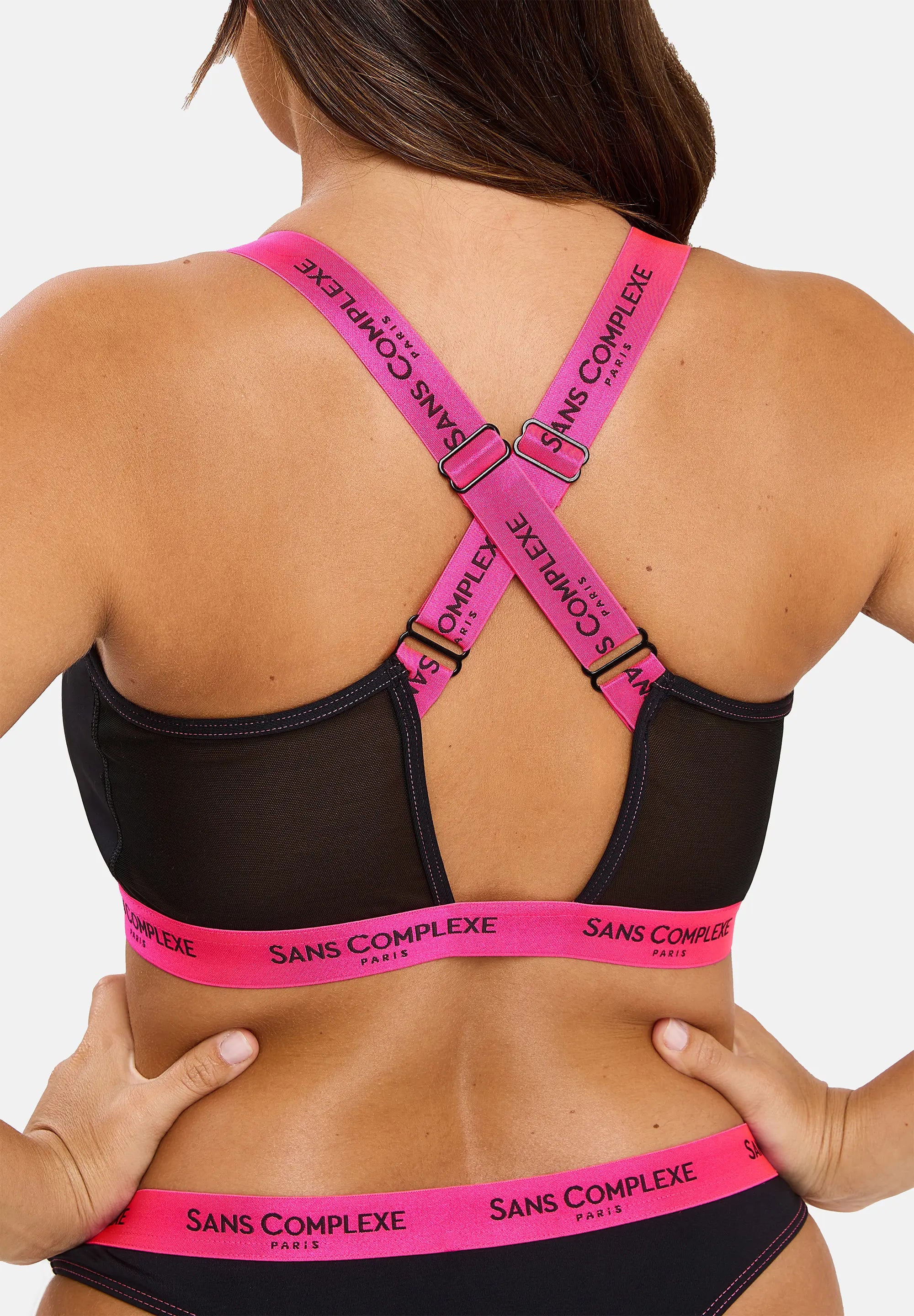 Wireless sports bra Anita B. Black & Fuchsia