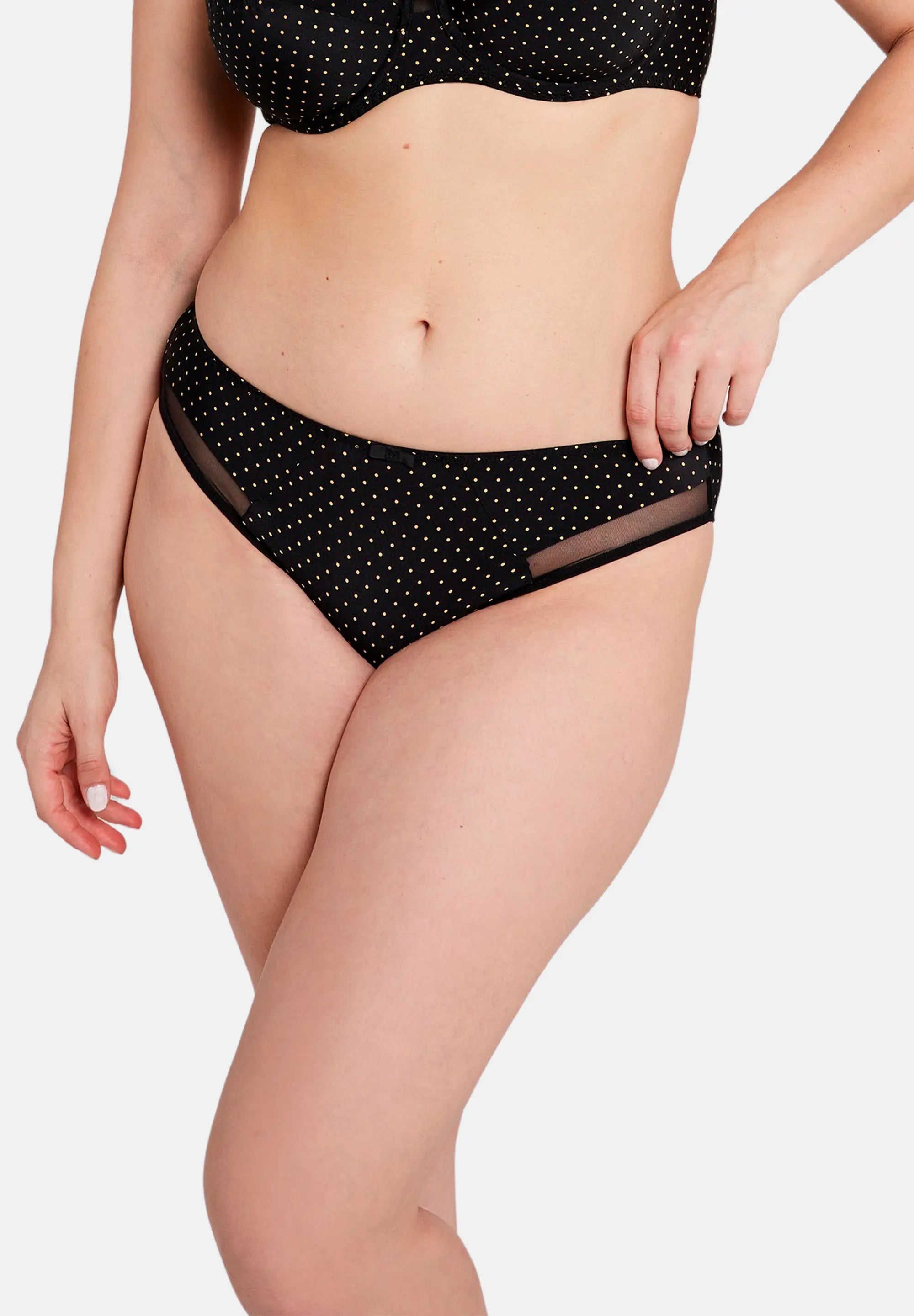 Briefs Complice Black & Ocher Polka Dot Print