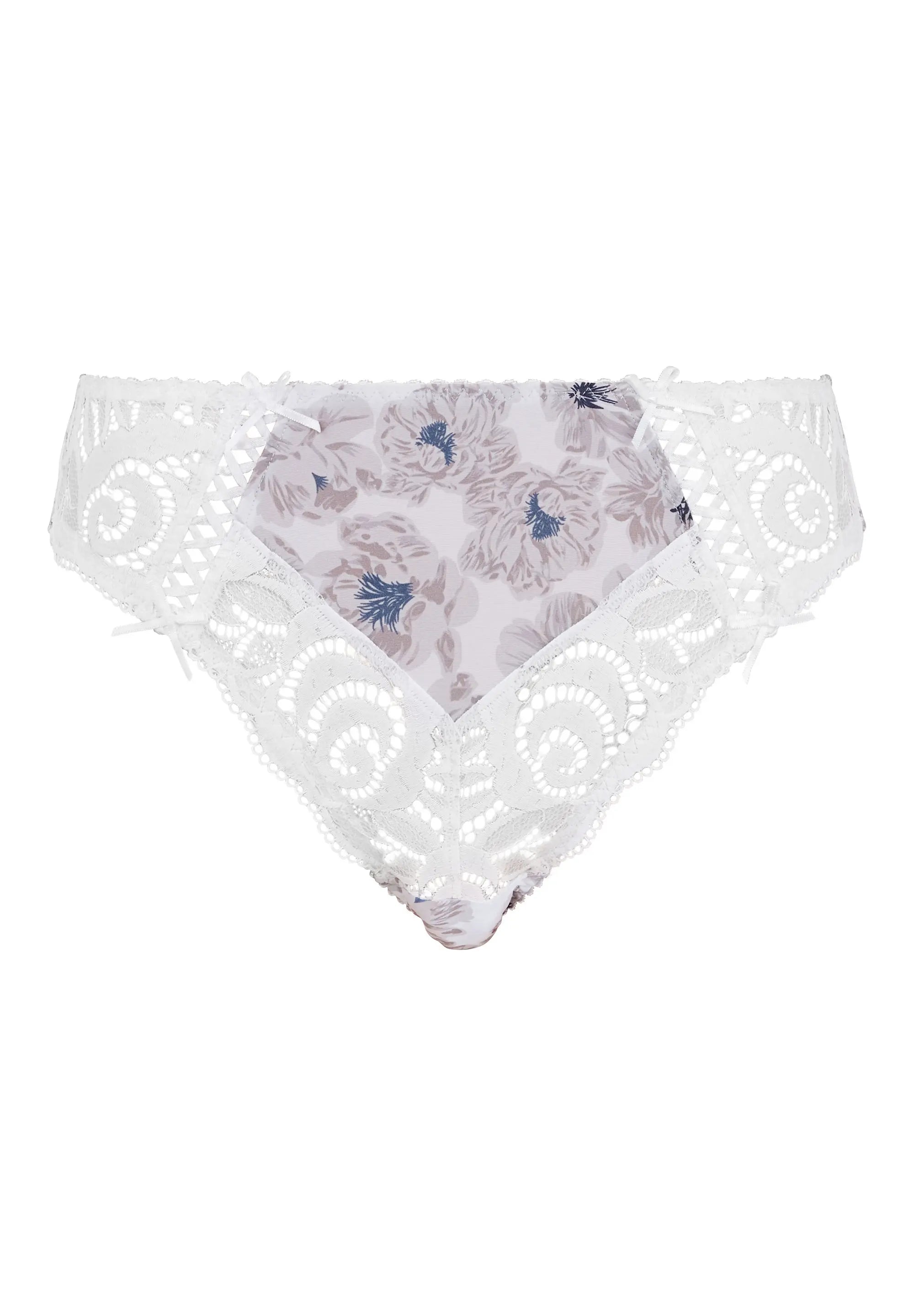 Slip Amélie Print Imprimé Floral Bleu et Gris Clair