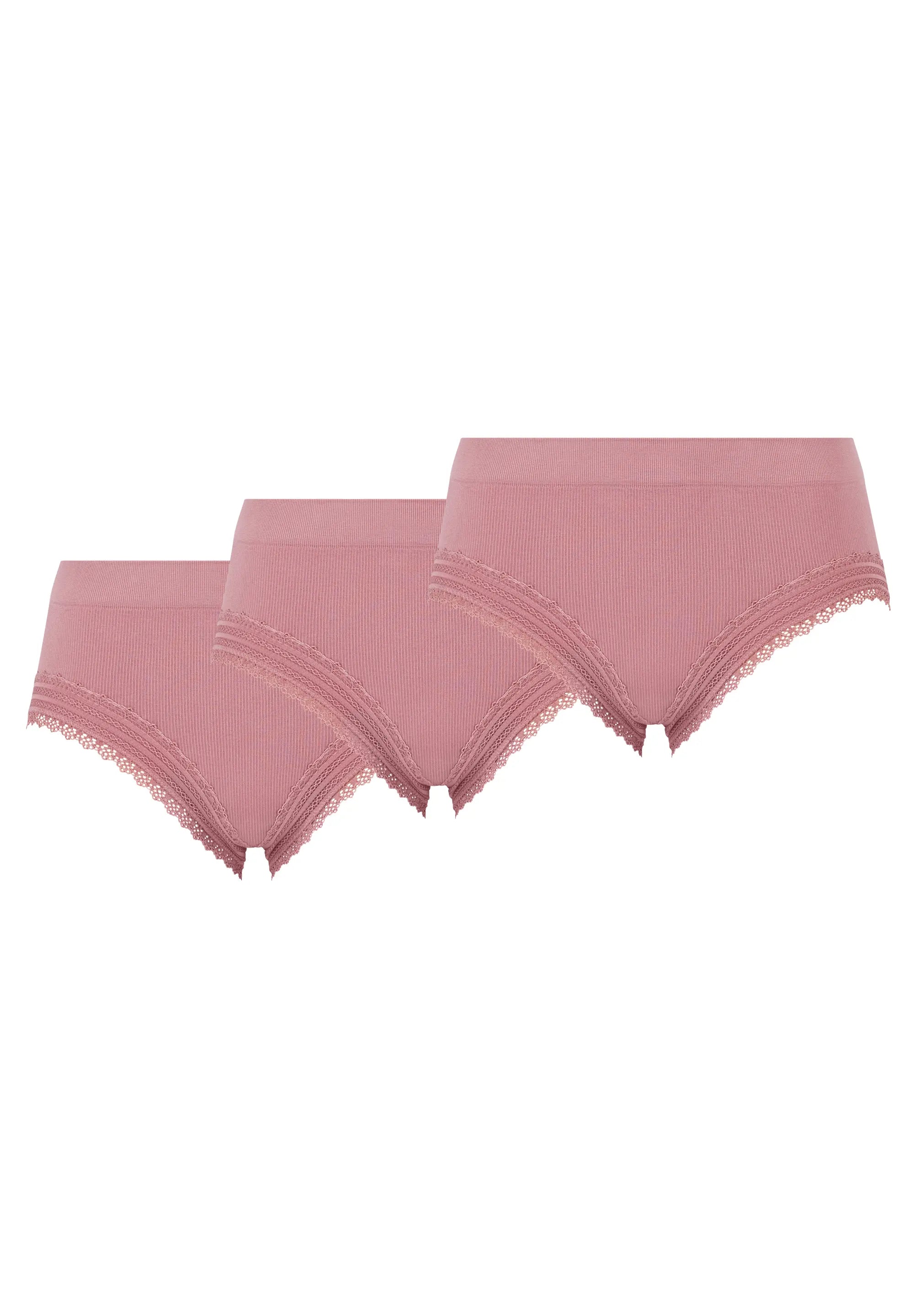 Lot de 3 slips Agathe rose nostalgie