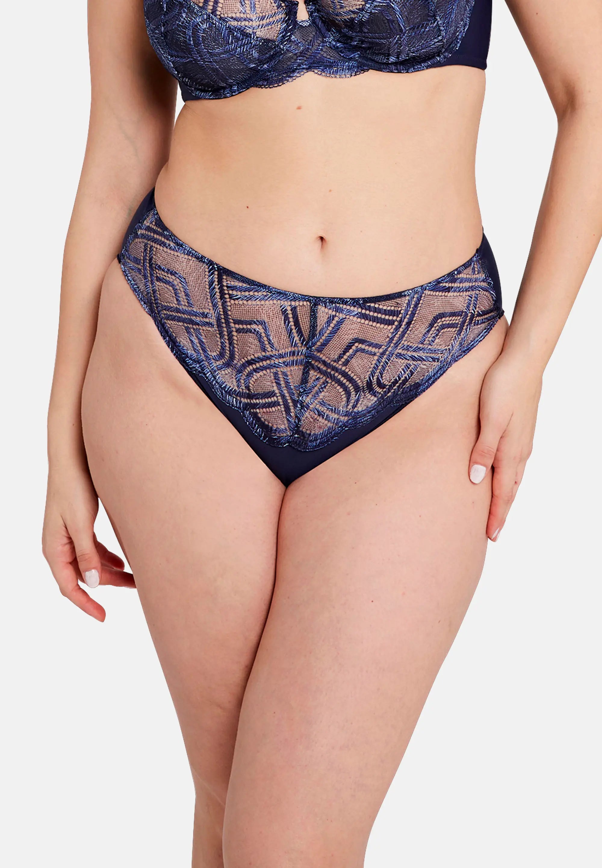 Briefs Elise Fantaisy Palm Print Navy Blue