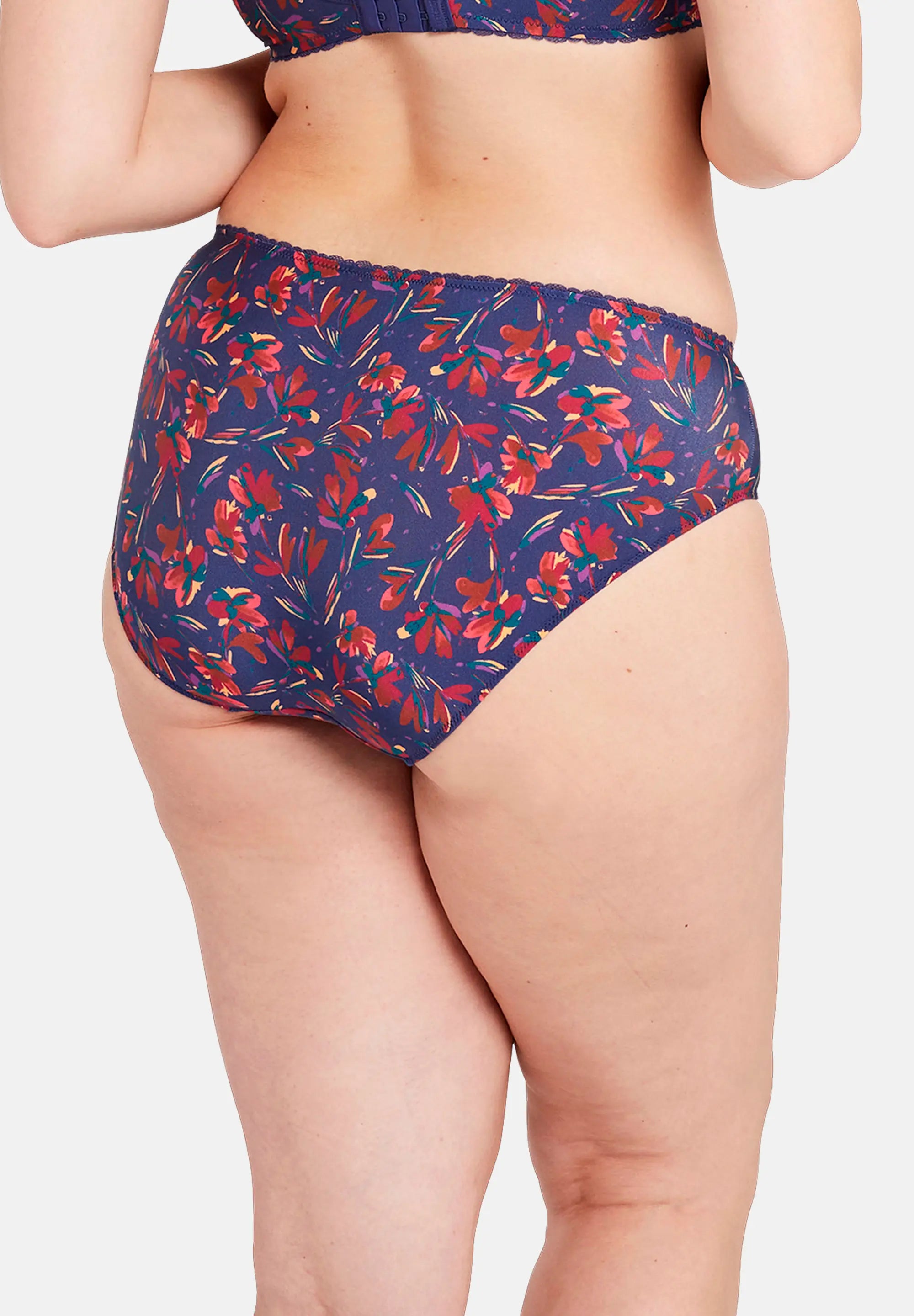 Slip con stampa floreale viola Shorty blu