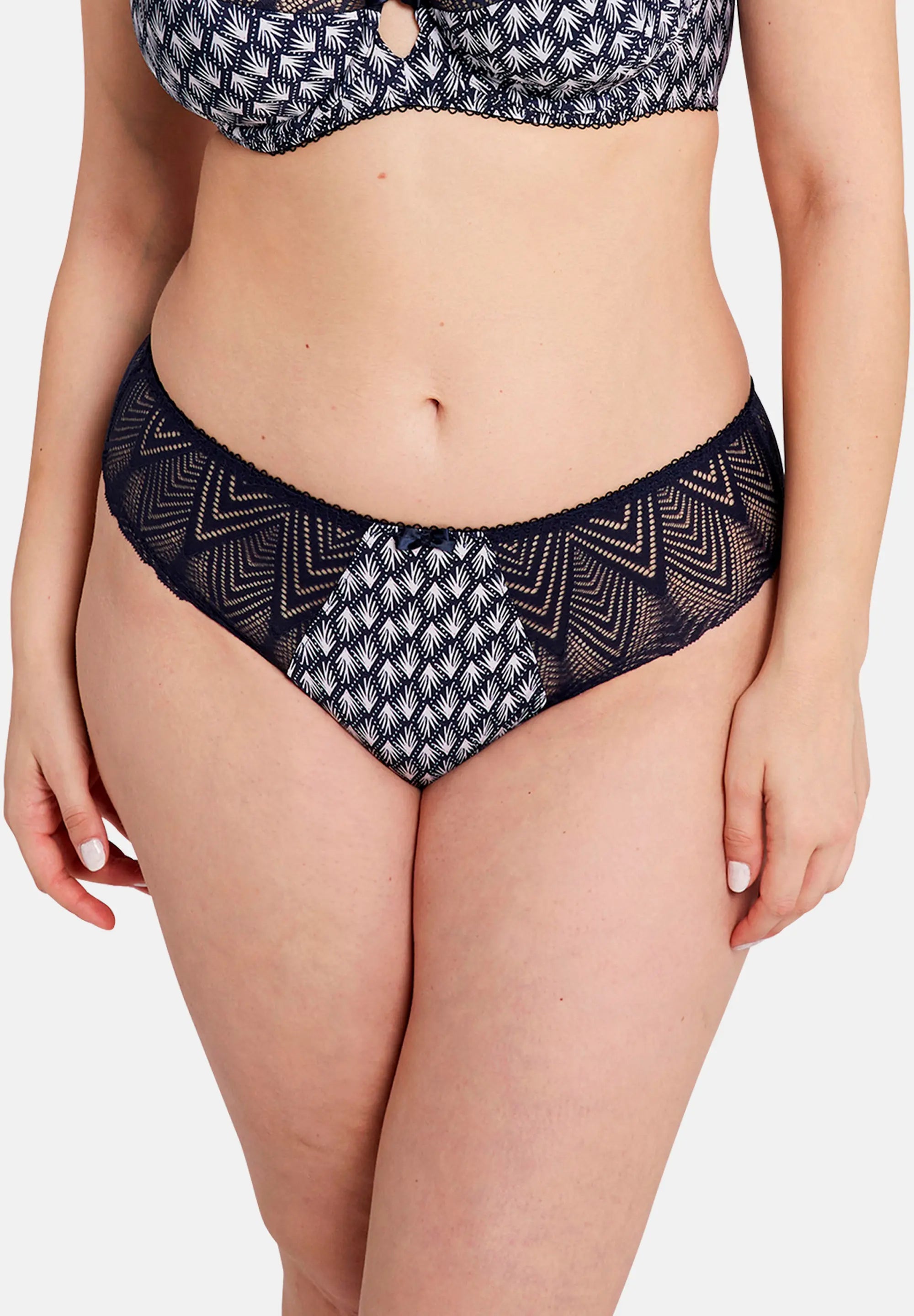 Louise Graphic Print Navy Blue Briefs