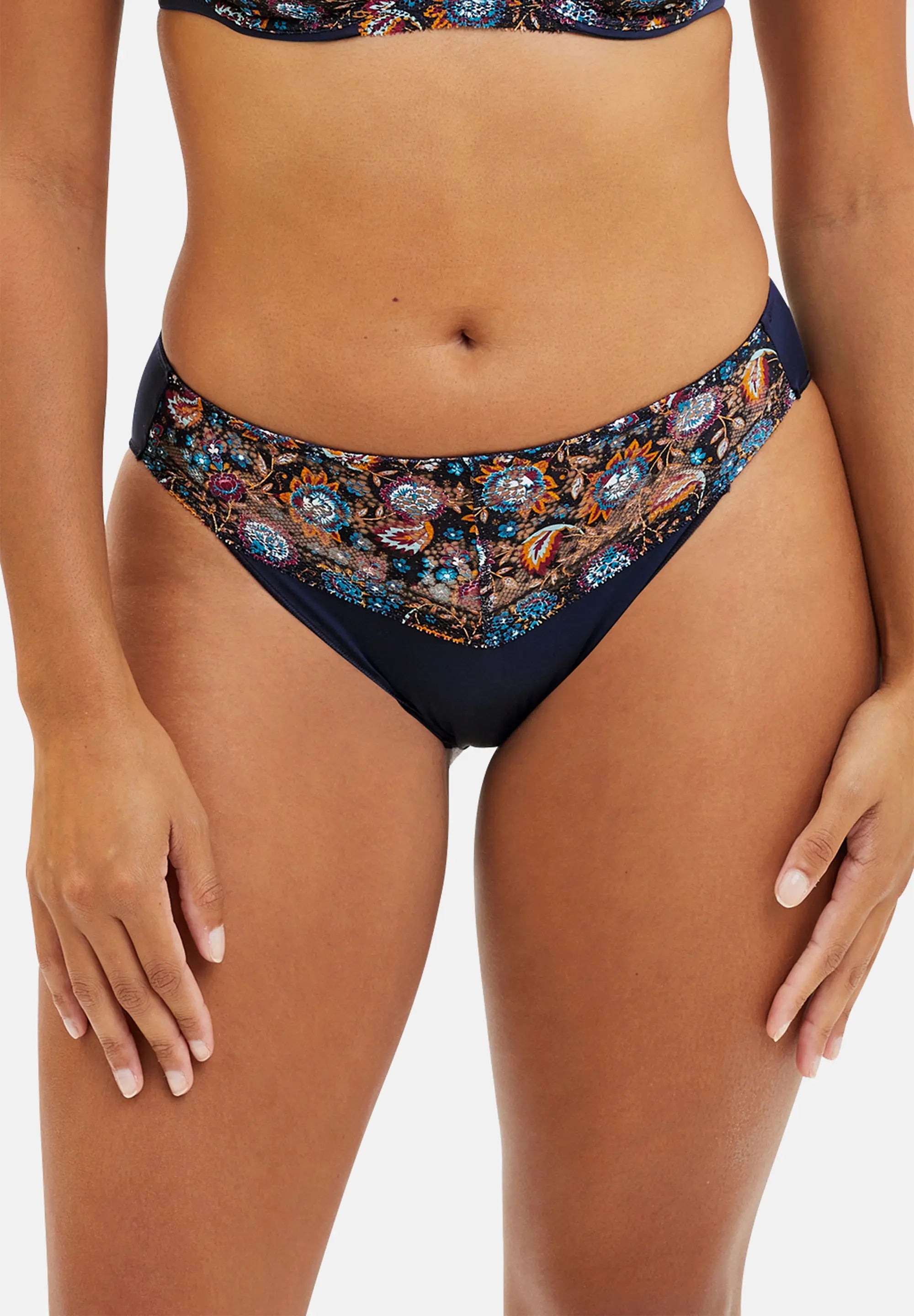 Slip Suzie Fantaisie Imprimé Floral Gipsy Bleu Marine