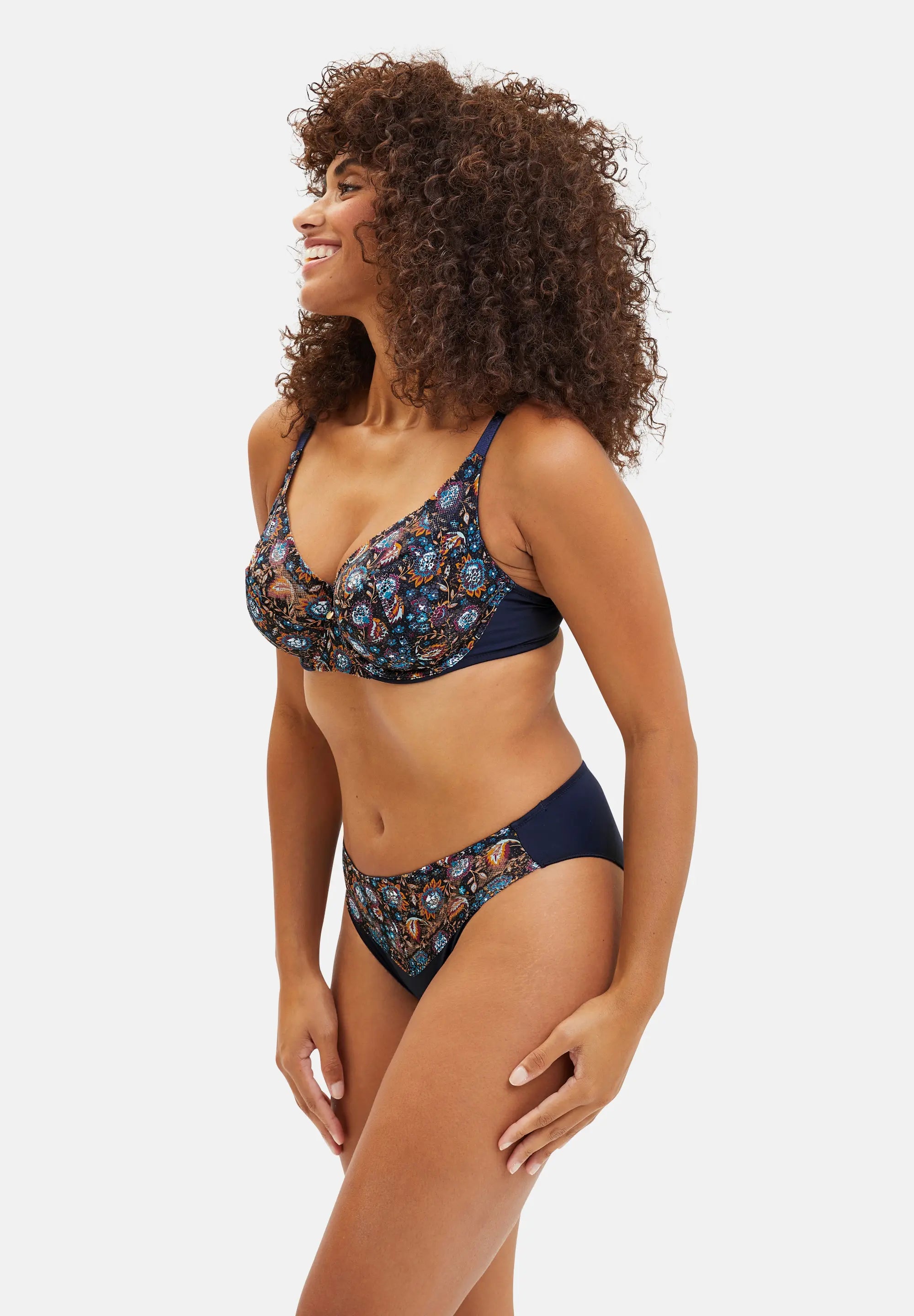 Slip Suzie Fantaisie Imprimé Floral Gipsy Bleu Marine