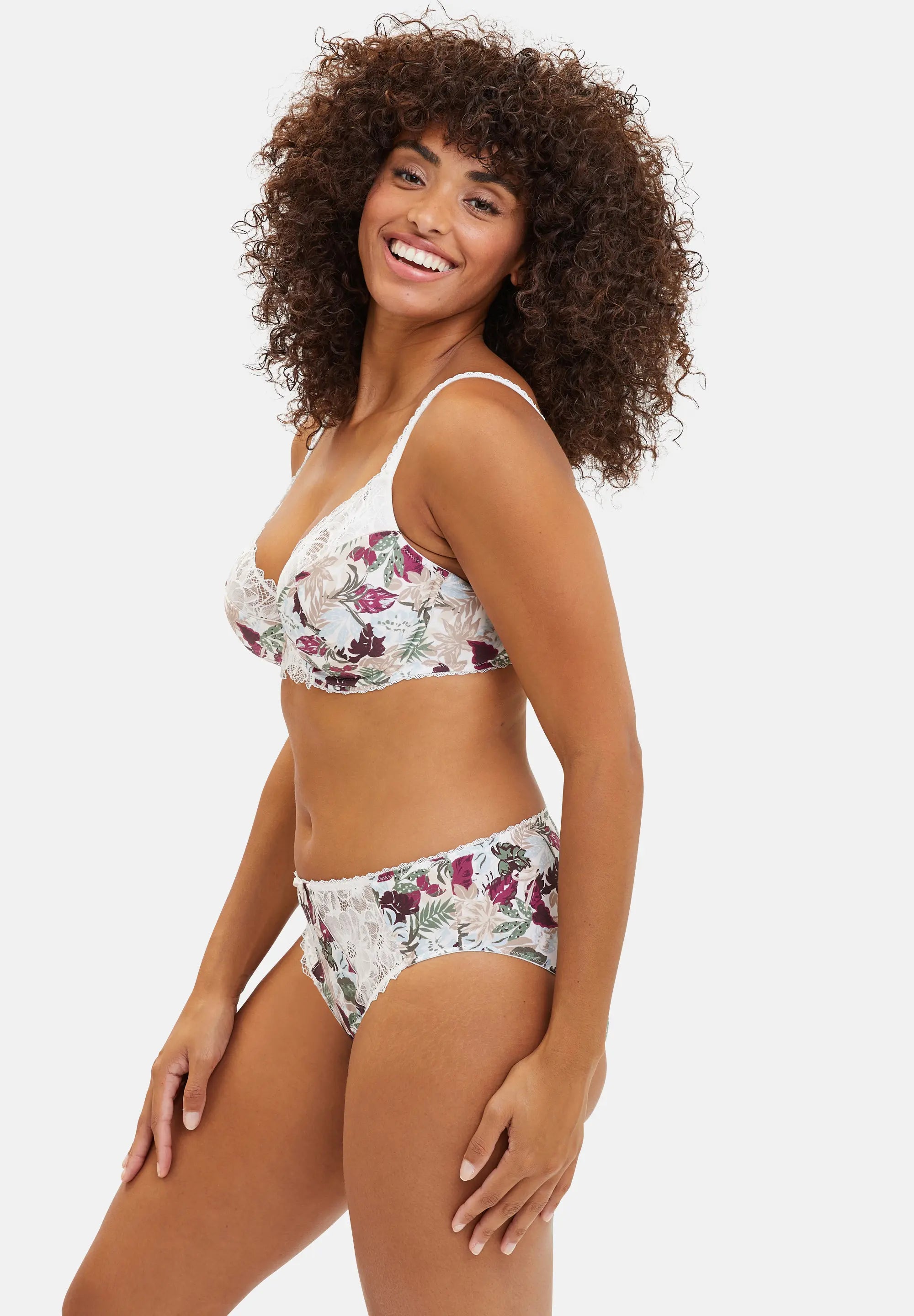 Briefs Mathilde Floral Print Vegetal Jungle Ivory