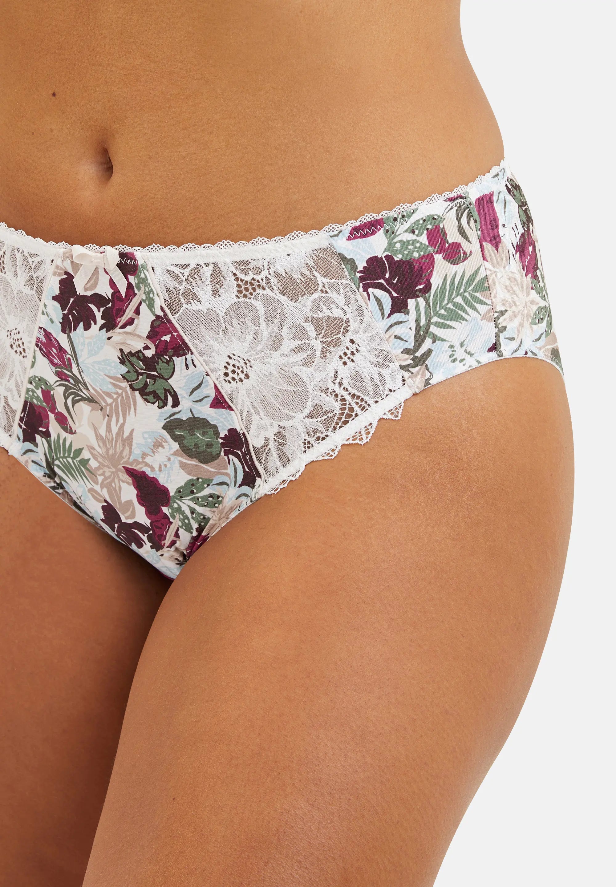 Mathilde Slip Ivoor Jungle Plantenprint