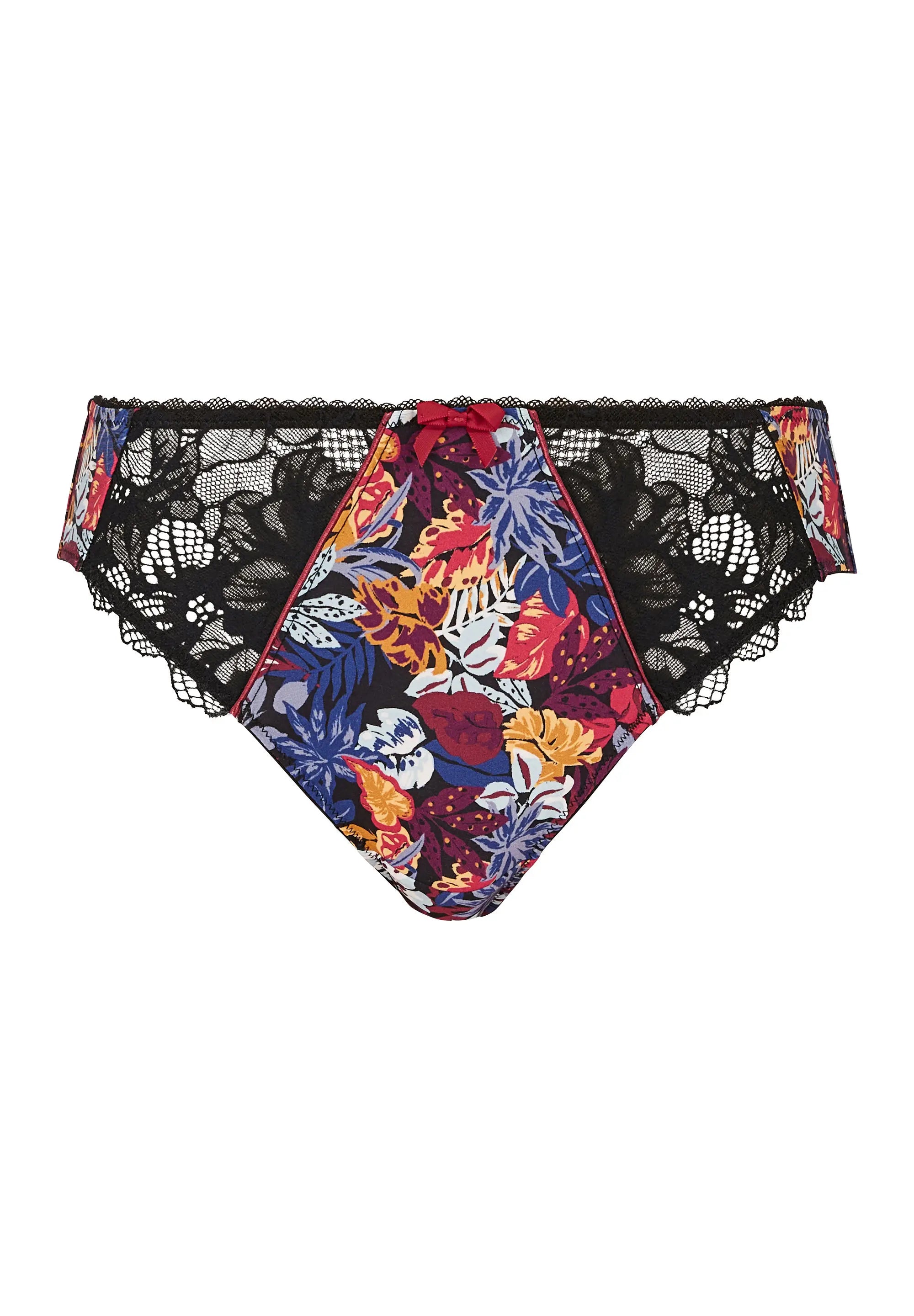 Zwarte Mathilde slip met jungleplantenprint