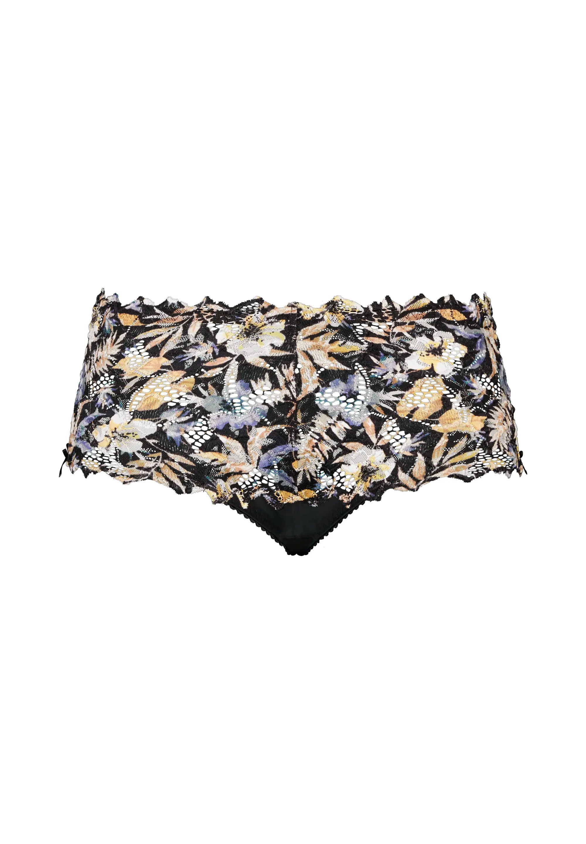 Arum Mosaïc Floral Print Briefs Black Background