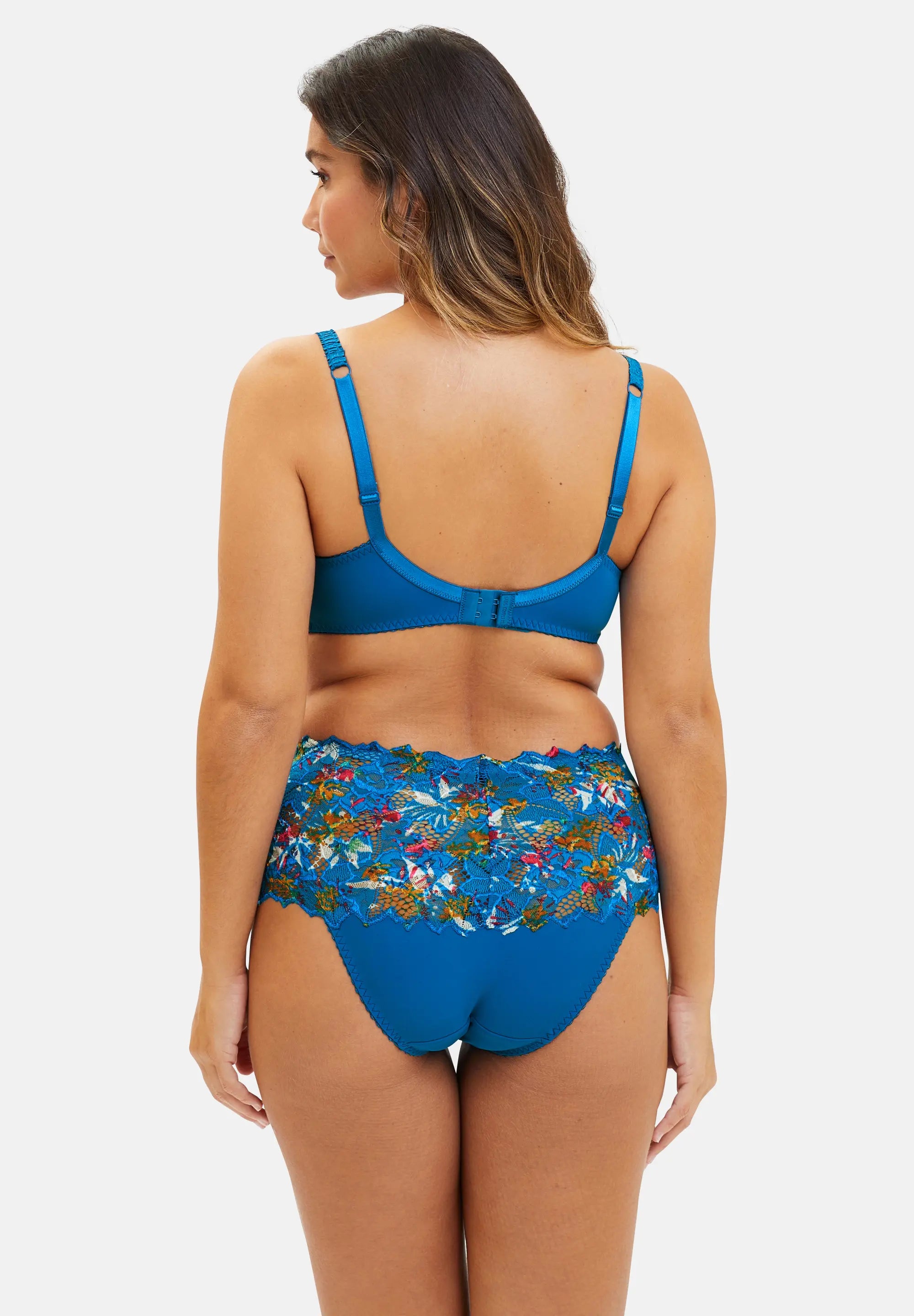 Medium Briefs Arum Mosaïc Floral Print Blue Mykonos