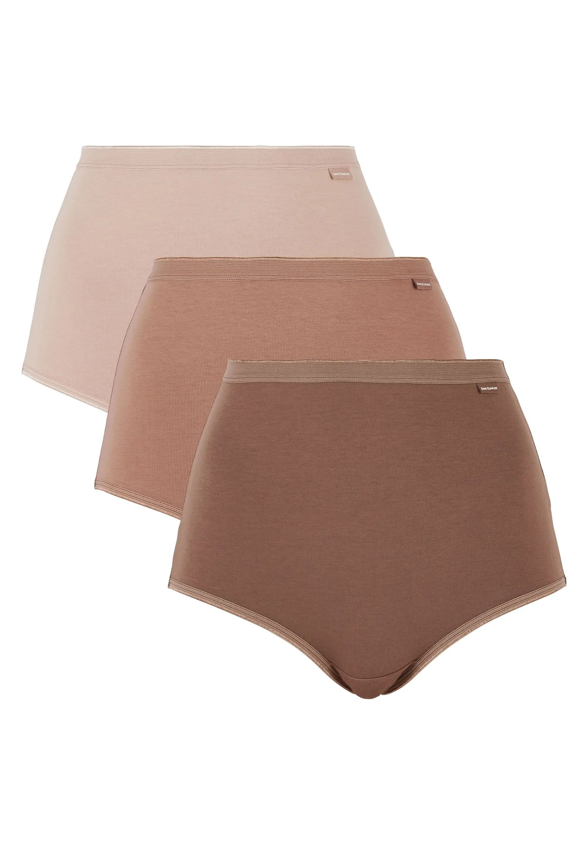 Lote de 3 - Culote Simplement Coton Marron+Mocha+Blush Beige