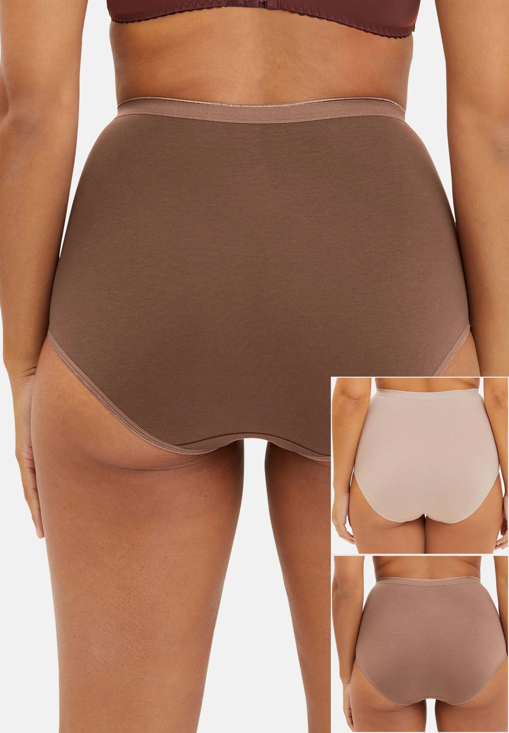 Lote de 3 - Culote Simplement Coton Marron+Mocha+Blush Beige