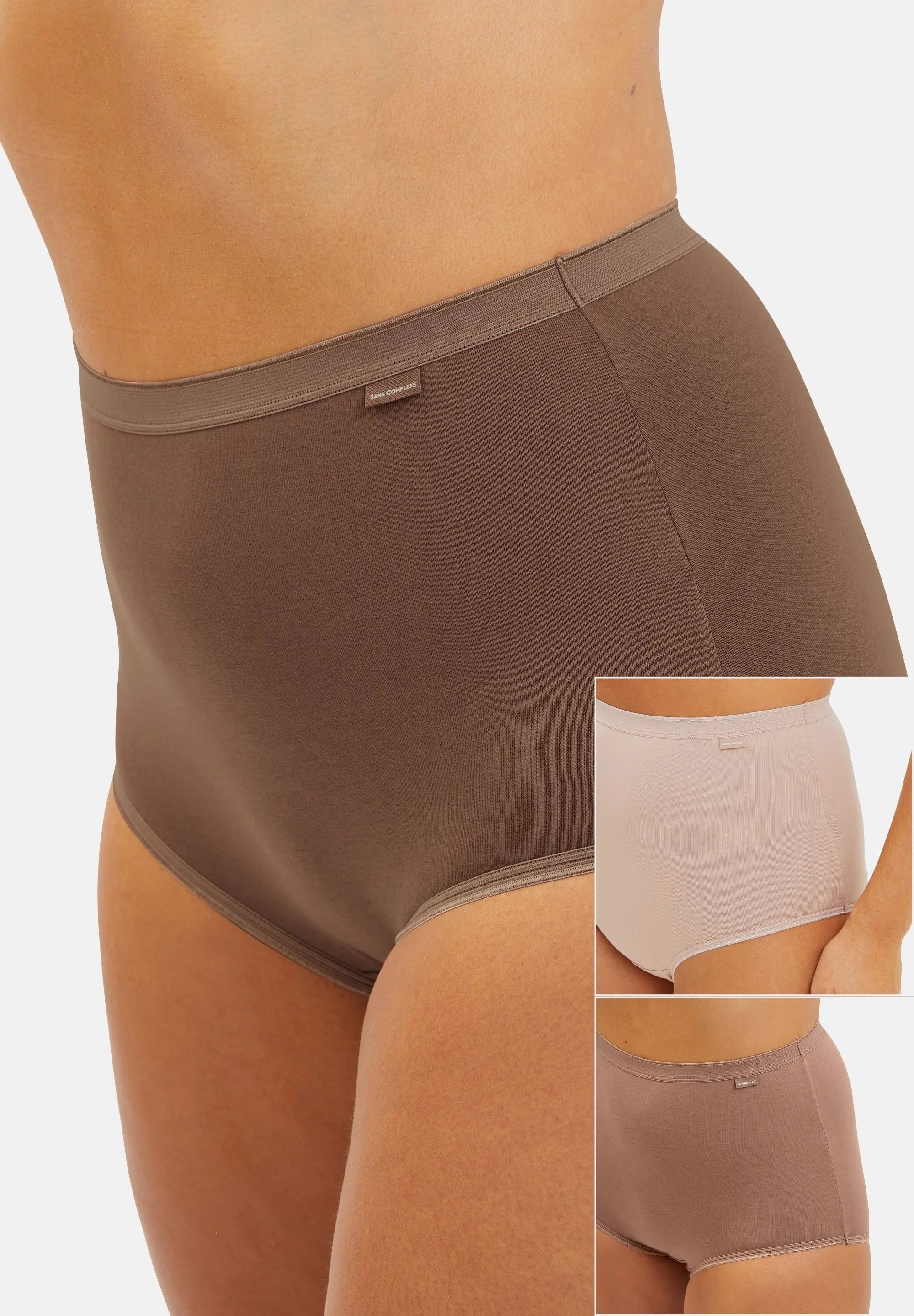 Lote de 3 - Culote Simplement Coton Marron+Mocha+Blush Beige