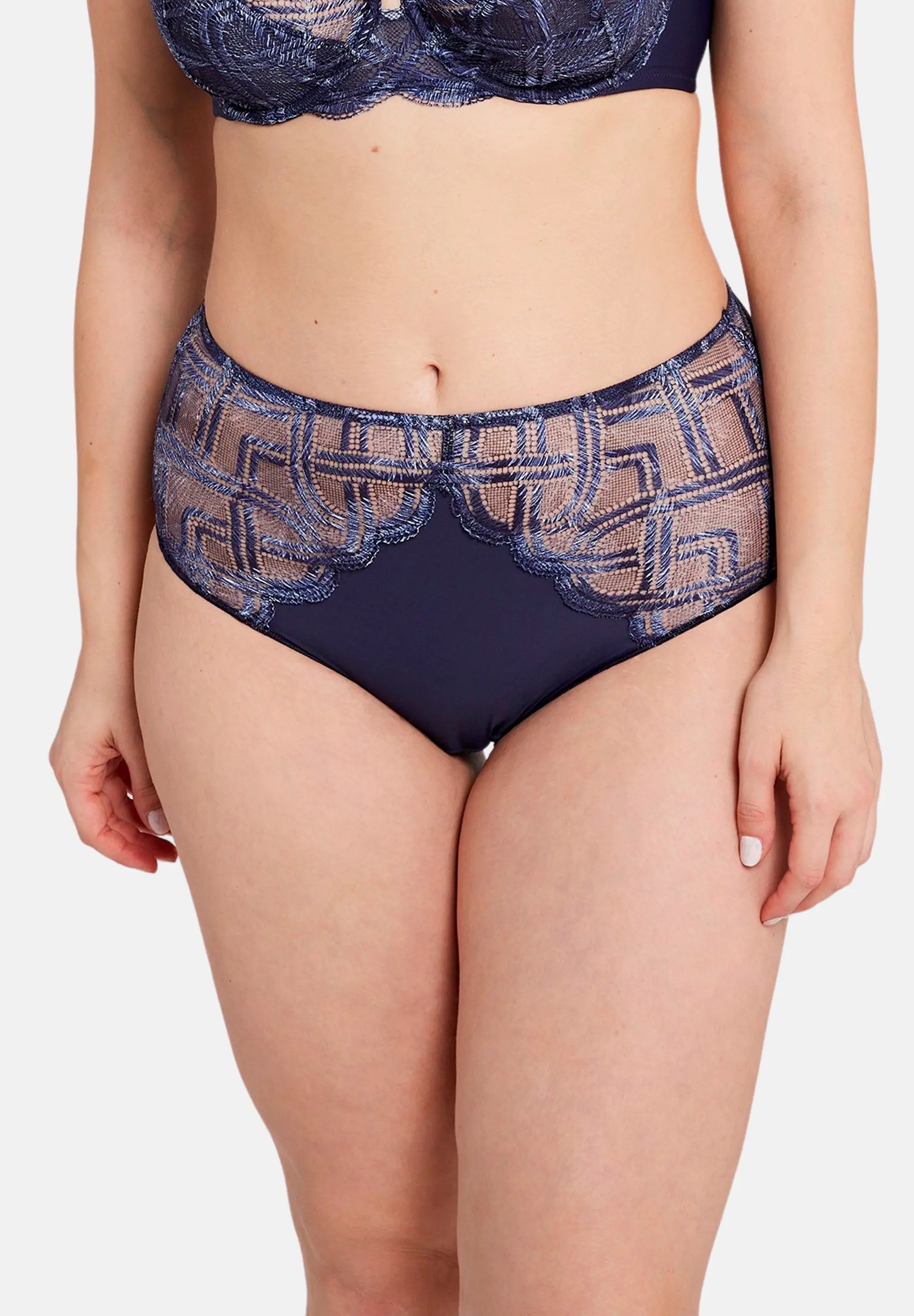 Slip Elise Fantaisy con stampa palme Blu navy