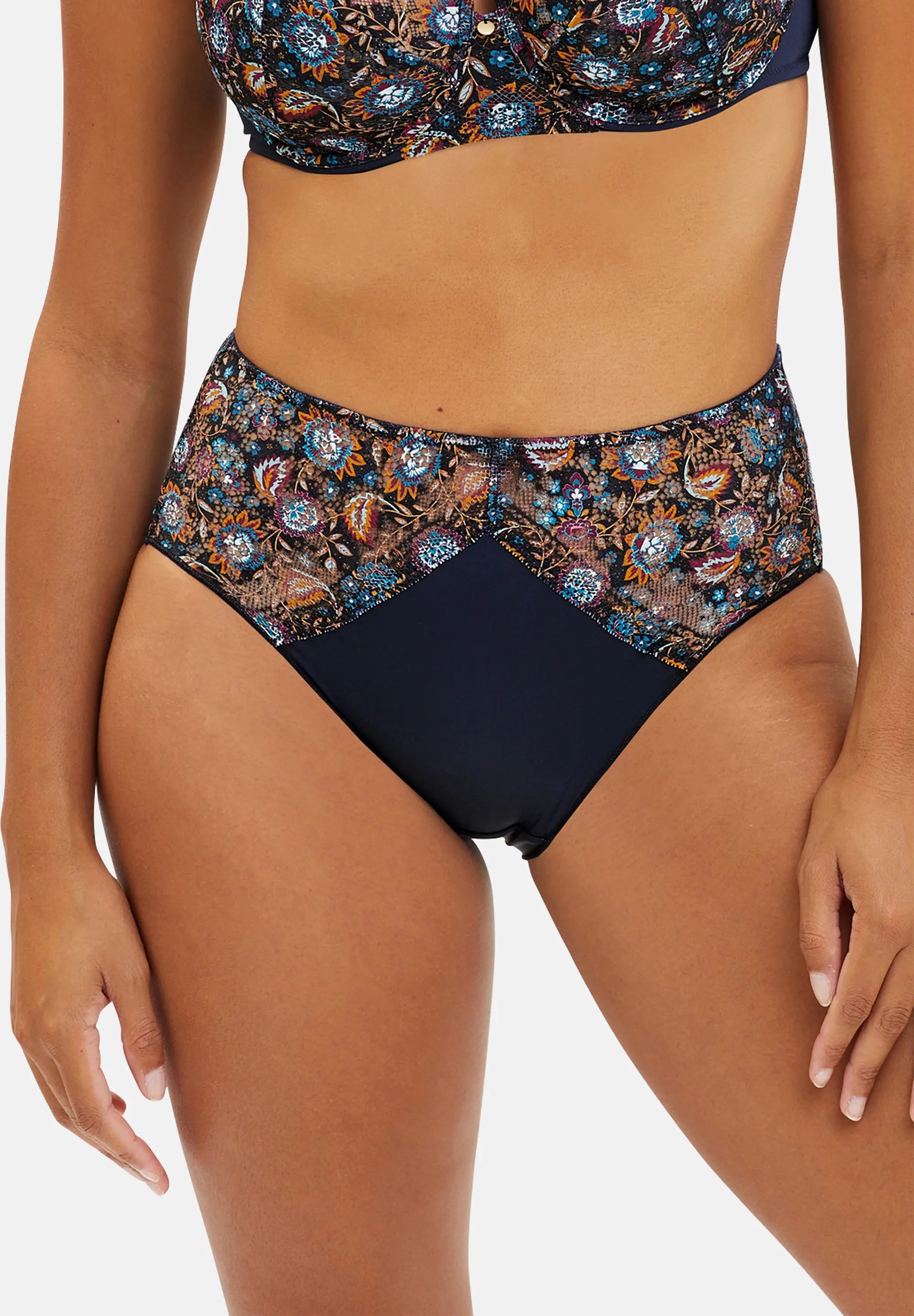 Suzie Fancy bloemenprint Gipsy Blauw Marinee slip