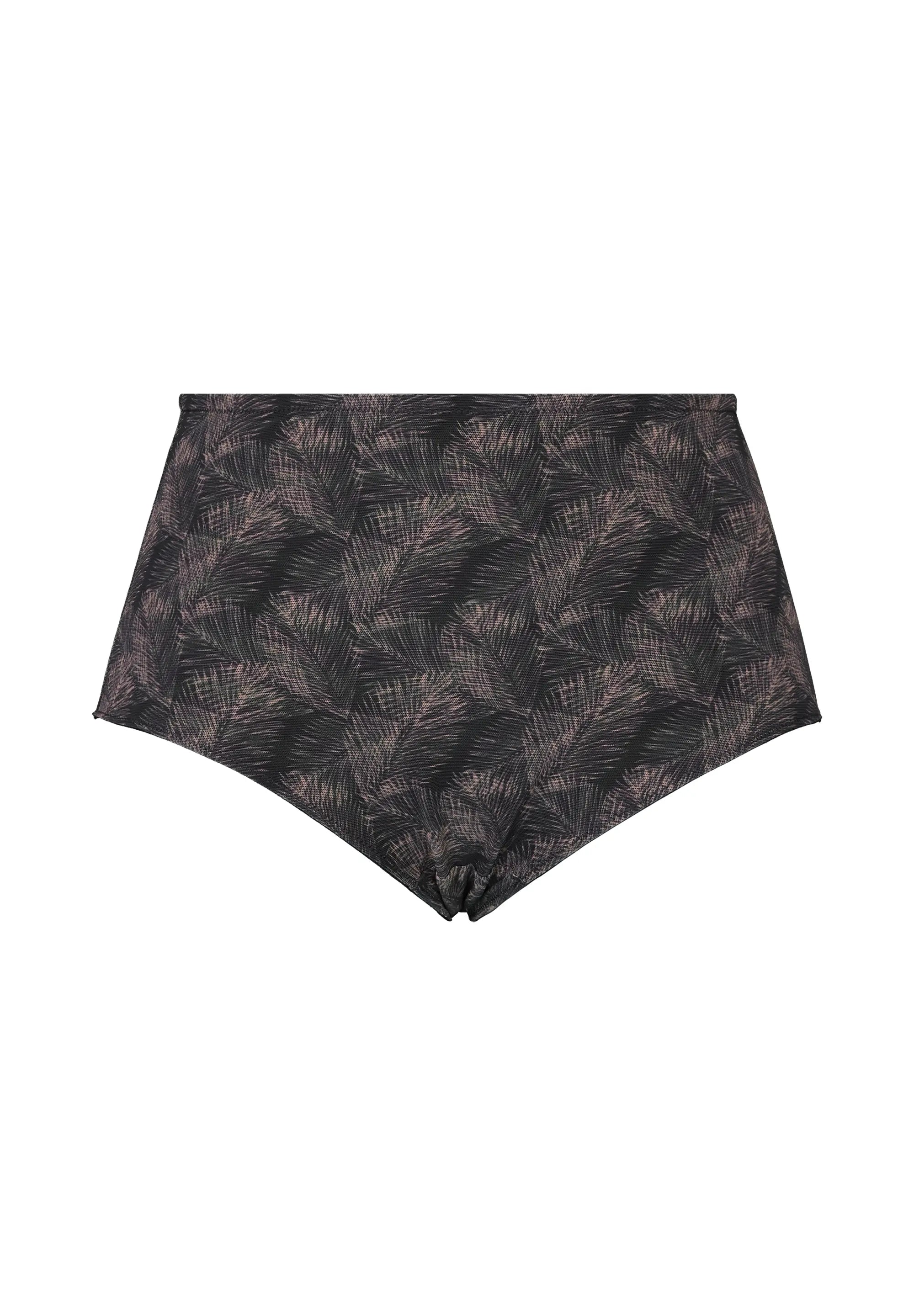 Culote de tallo alto So Pure Fantaisy Estampado Palmes Negro & Nude