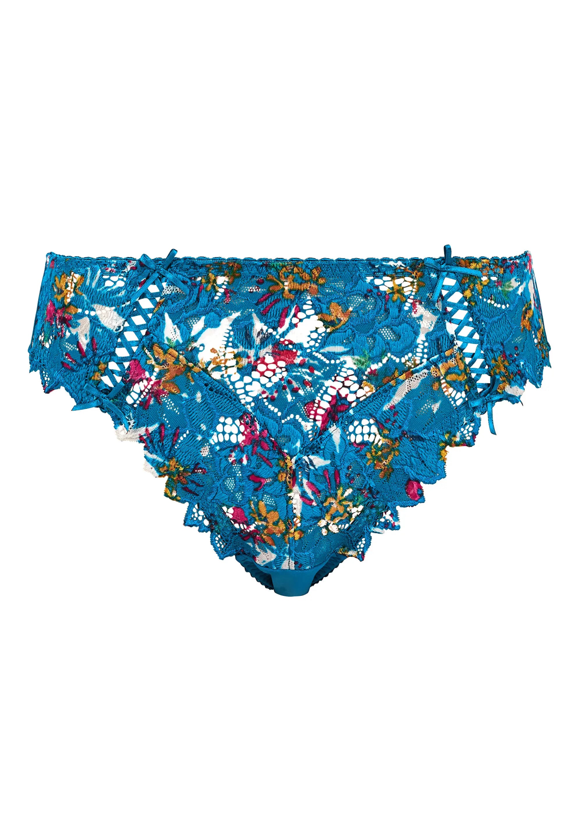 Arum Mosaïc Bloemenprint Slip Mykonos Blauw