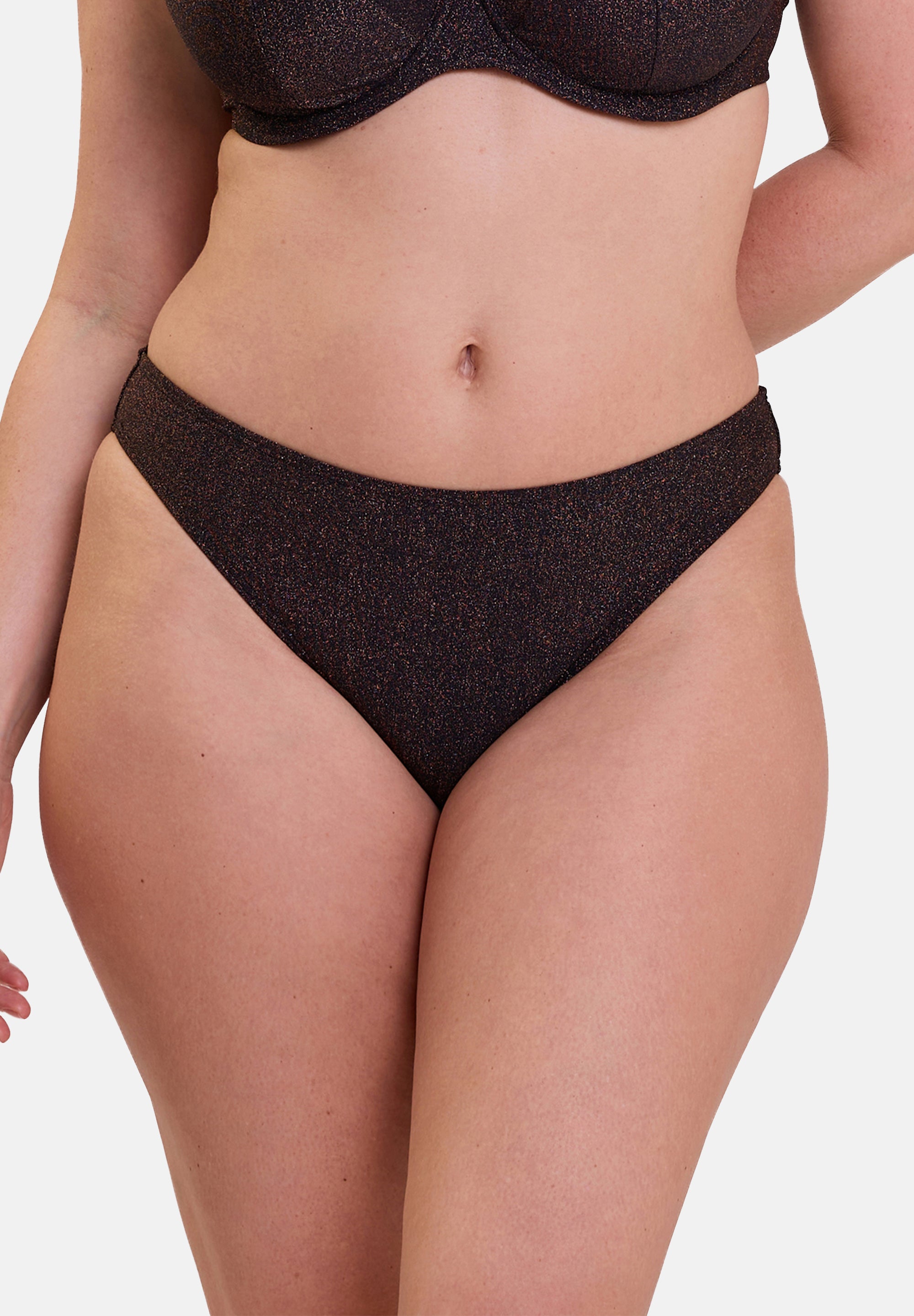 High cut bikini Briefs Reflet Black Plus Size Lingerie