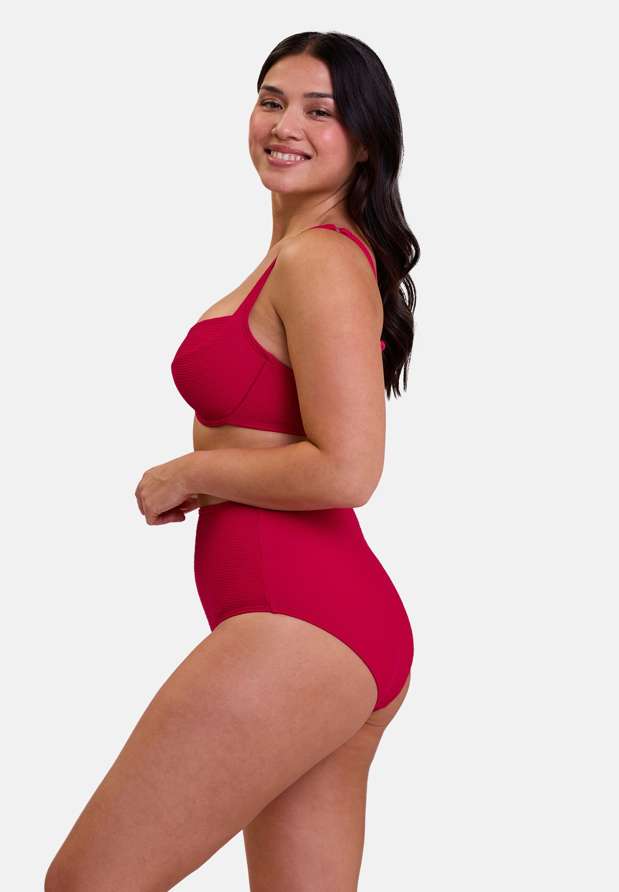 Culote de Baño de tallo alto Glamourous Textured Cerise