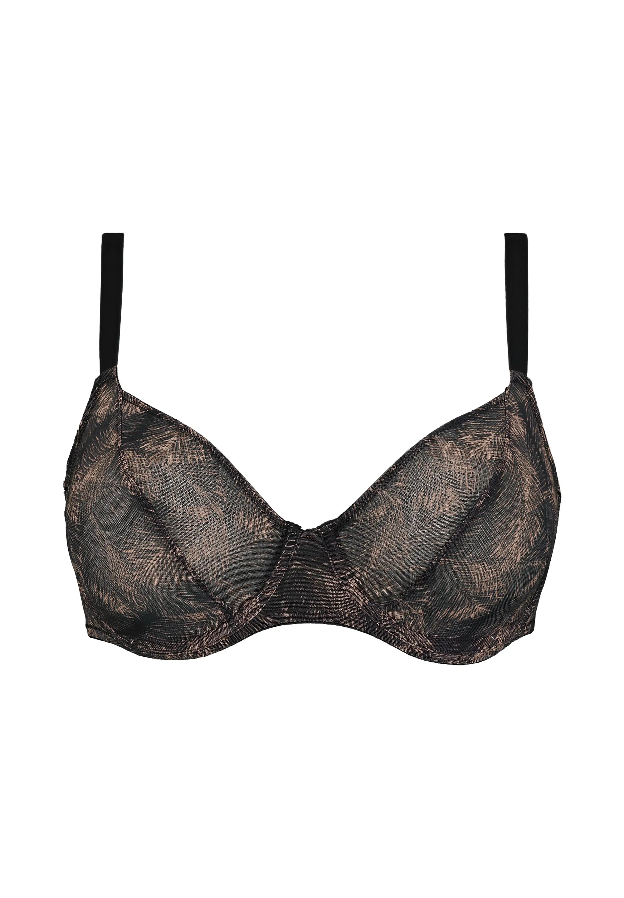 Reggiseno a coppa piena So Pure Fantaisy Stampa Palme Nero e Nude