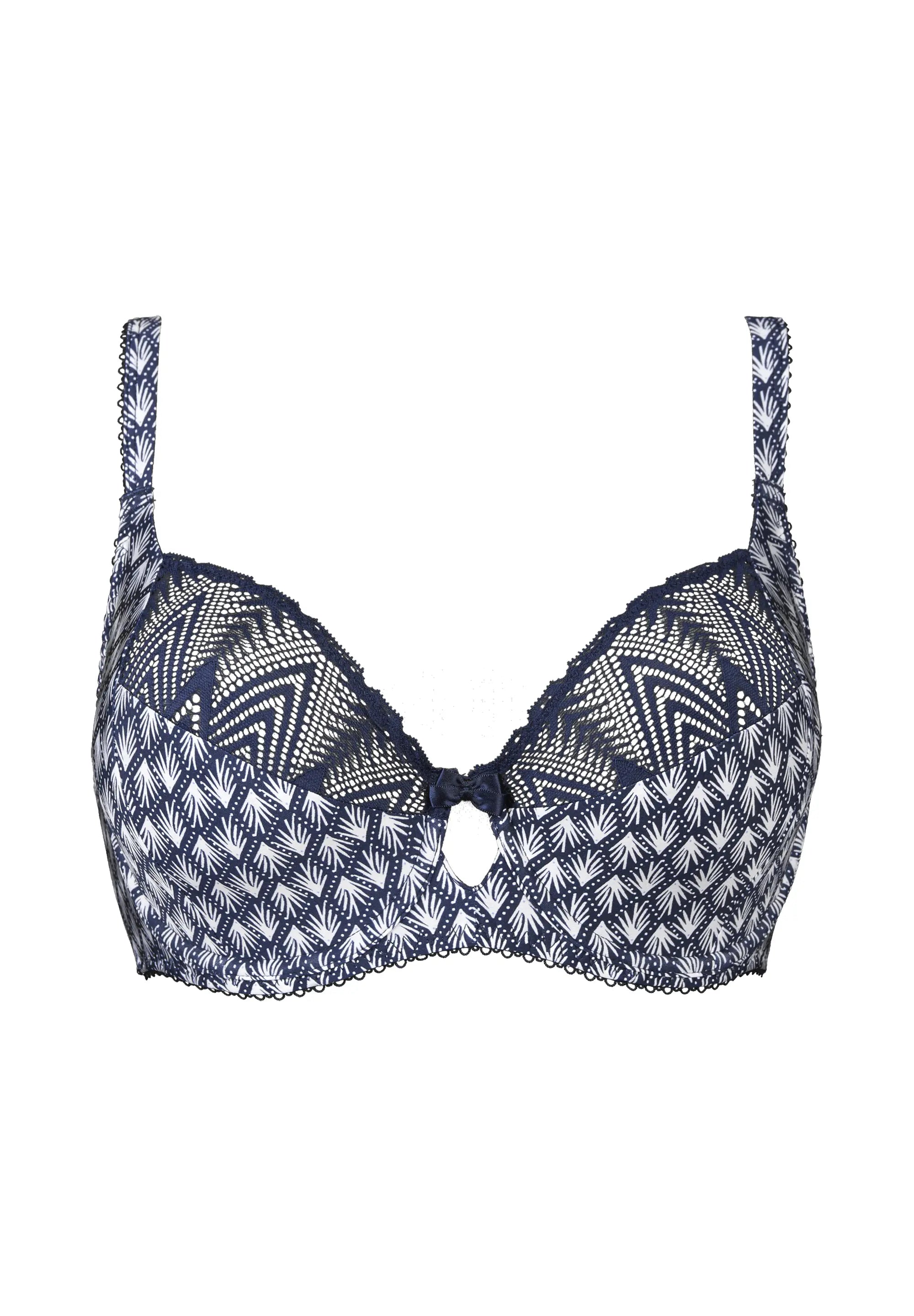 Soutien-gorge emboîtant Louise Imprimé Graphique Bleu Marine