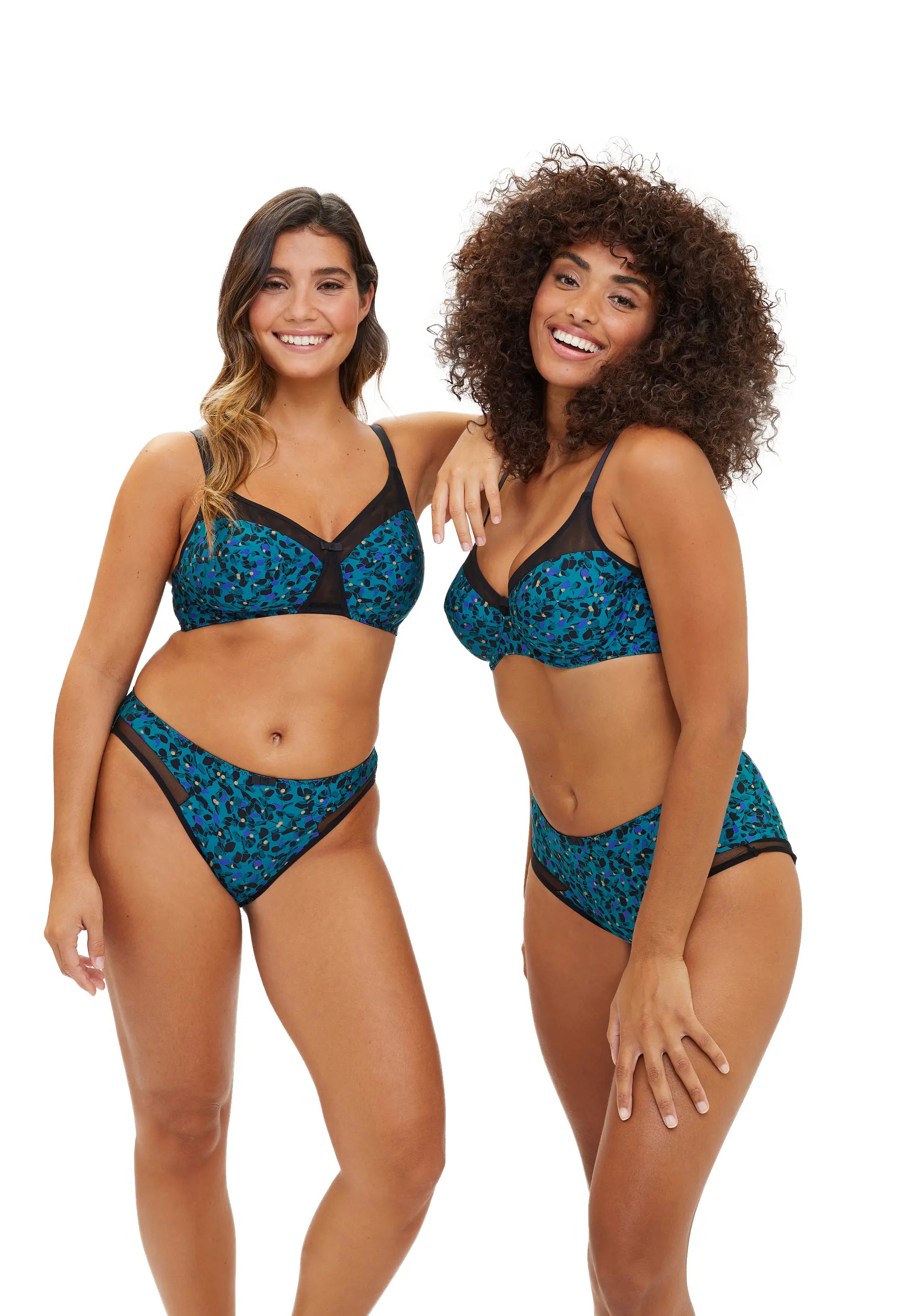 Full Cup Bra Complice Floral Print Emerald Blue