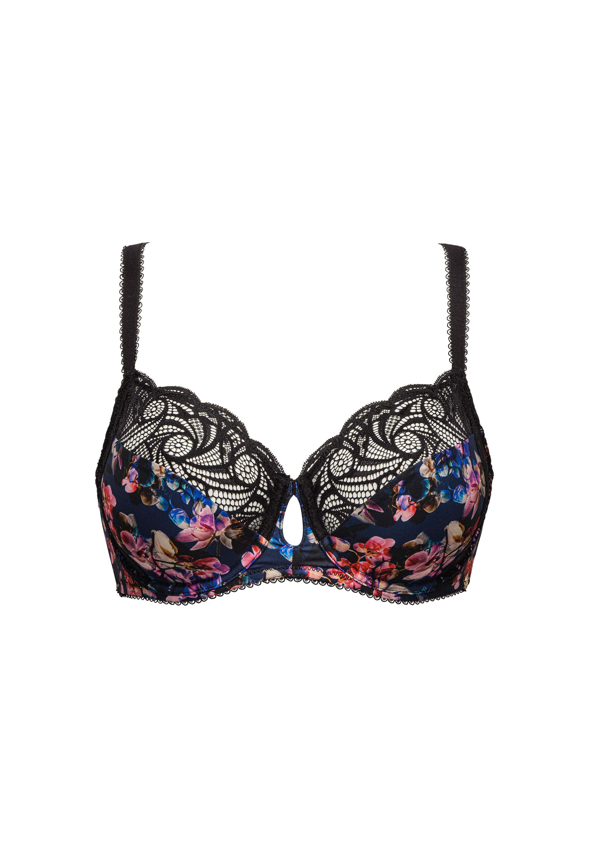 Ariane Fantaisy Full Cup Bra with Winter Flower Print - Plus Size