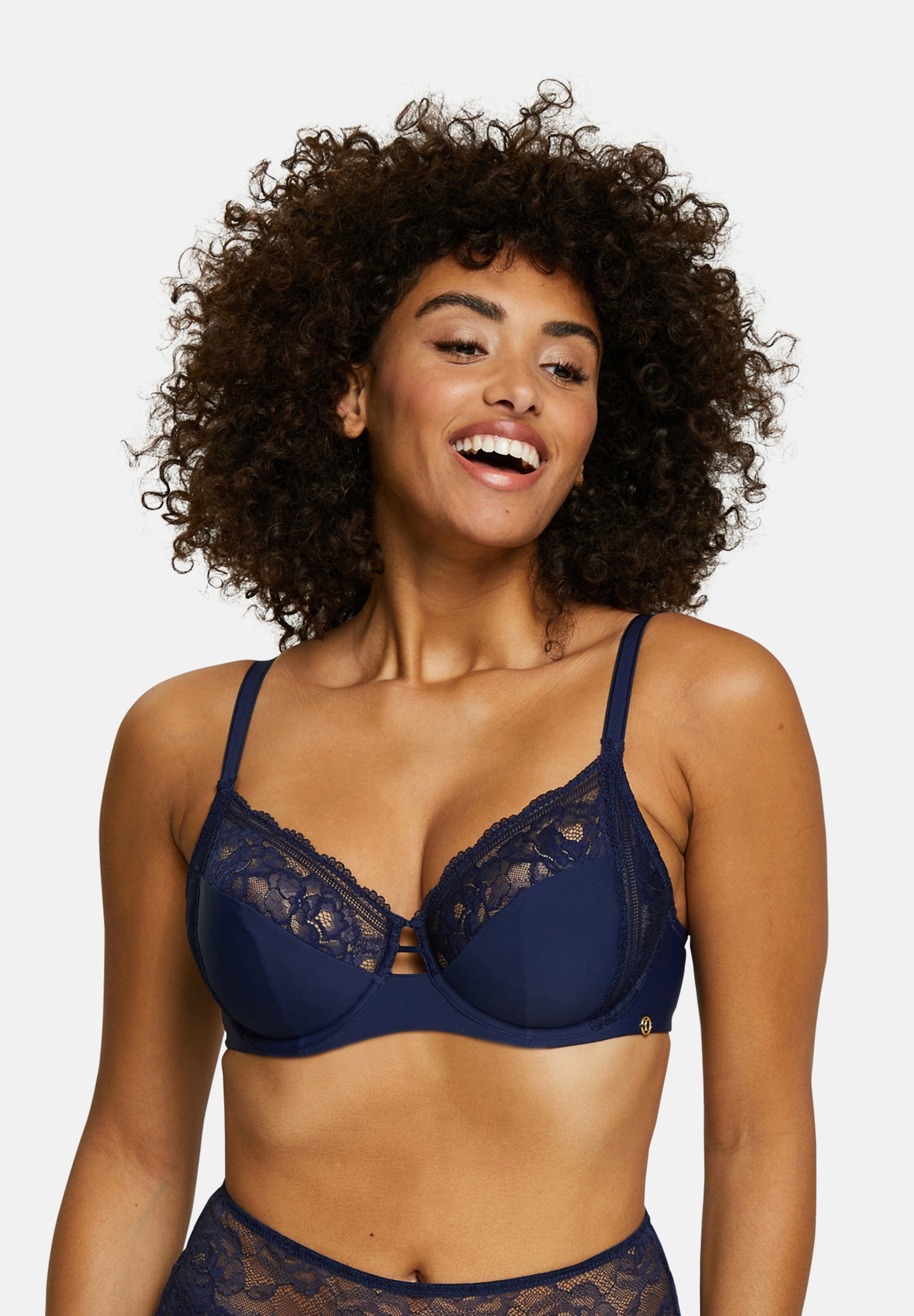 Underwired bra Lily Navy Blue - Plus Size Lingerie