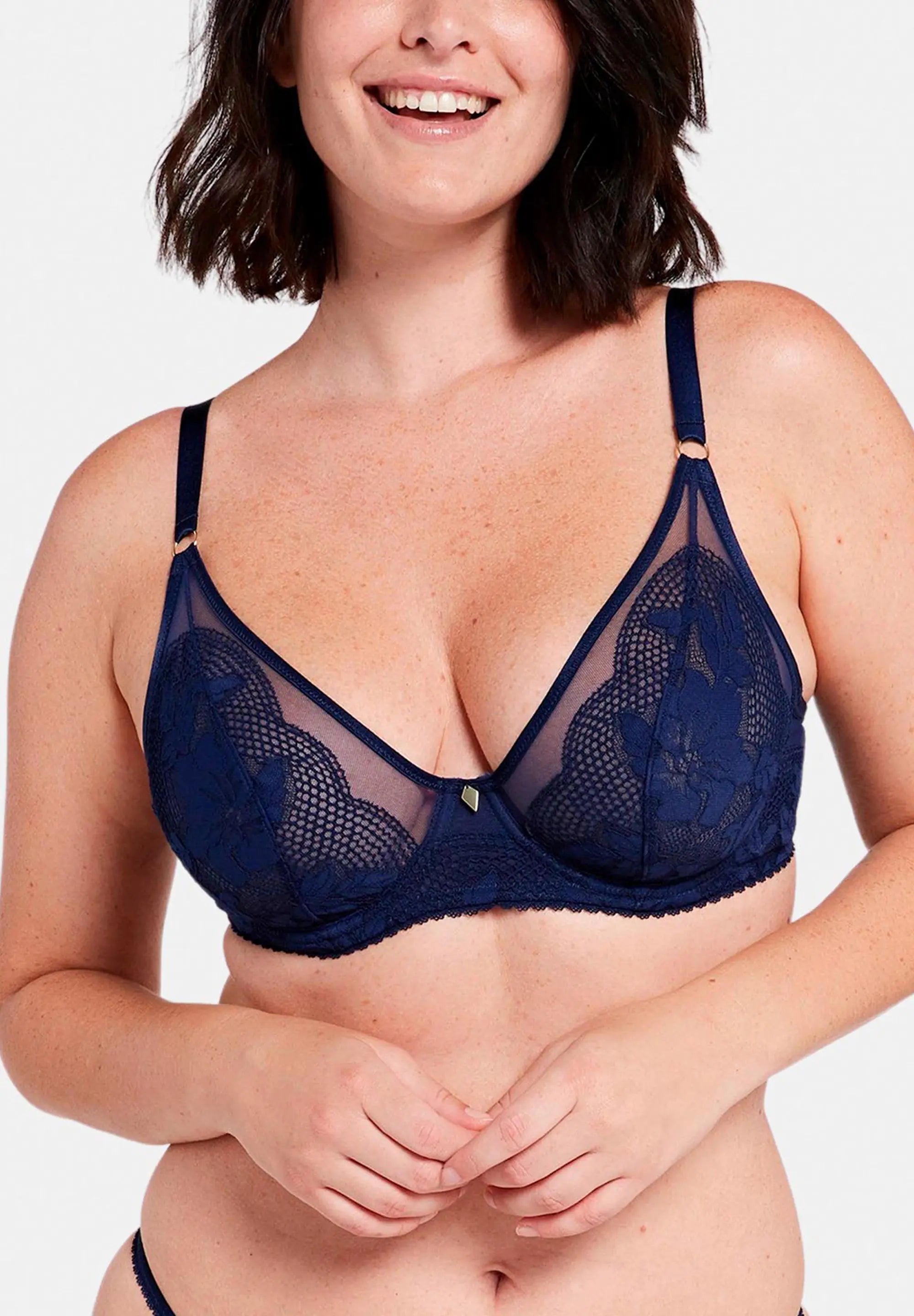 Reggiseno a mezza coppa Charmante Blu Navy