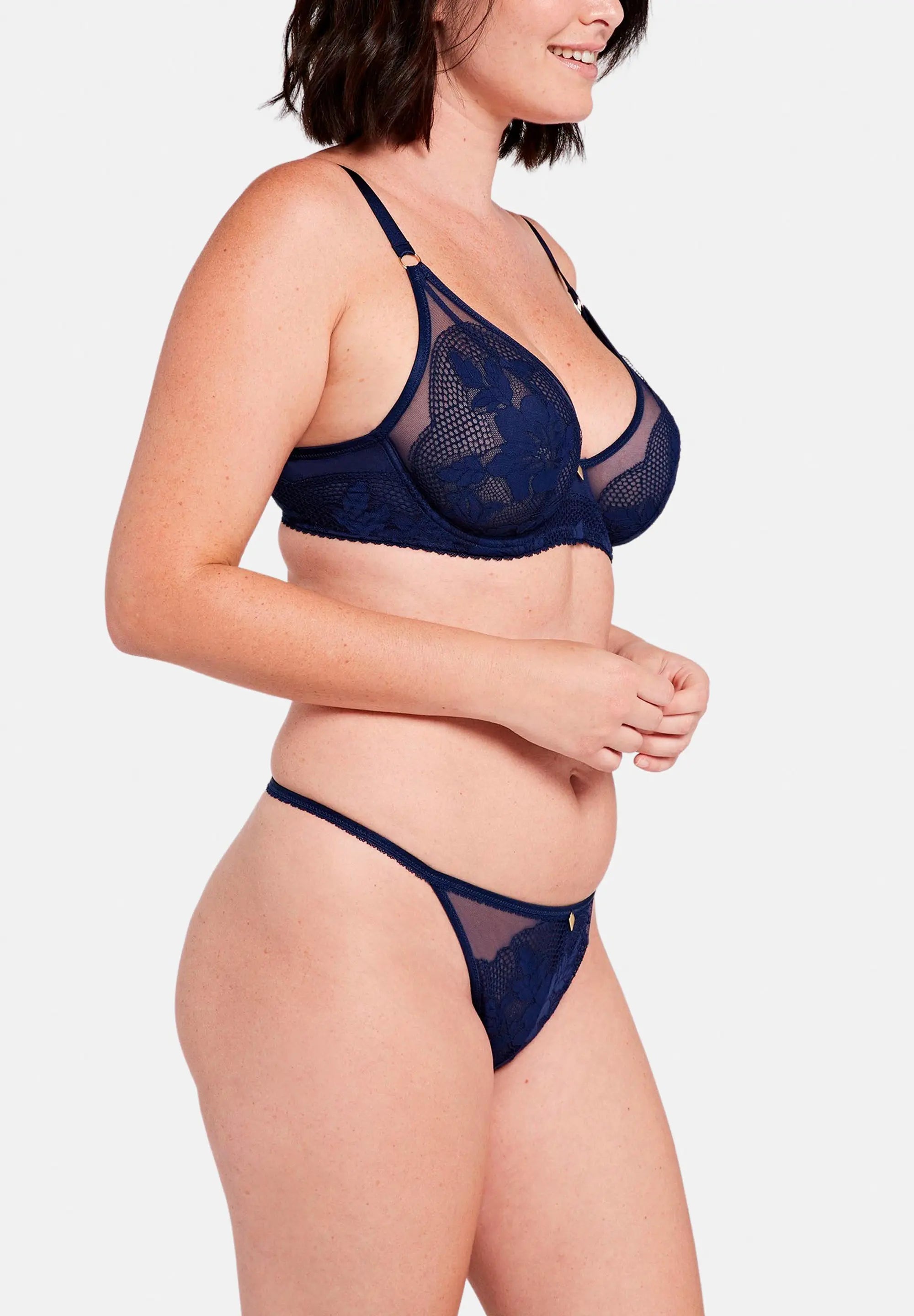 Reggiseno a mezza coppa Charmante Blu Navy