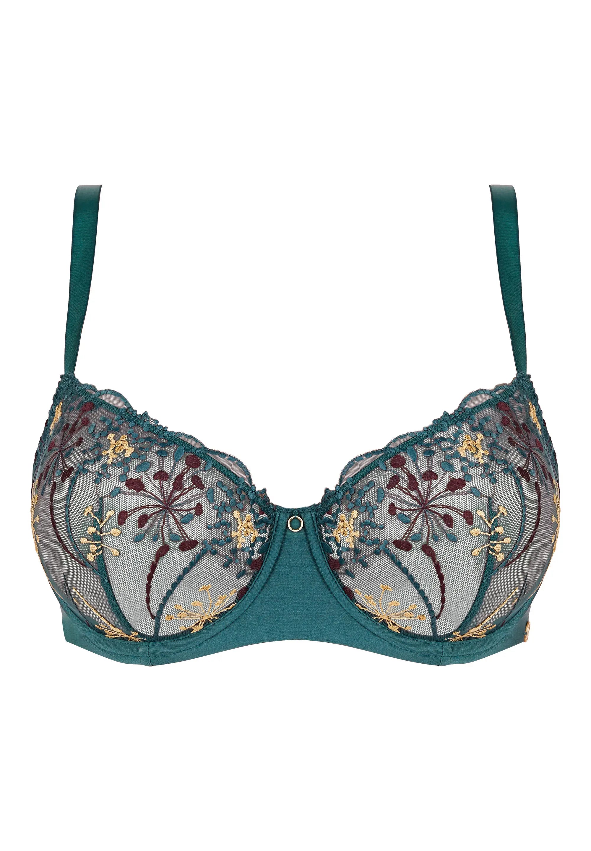 Reggiseno balconcino con ferretto Georgia Verde Multicolore