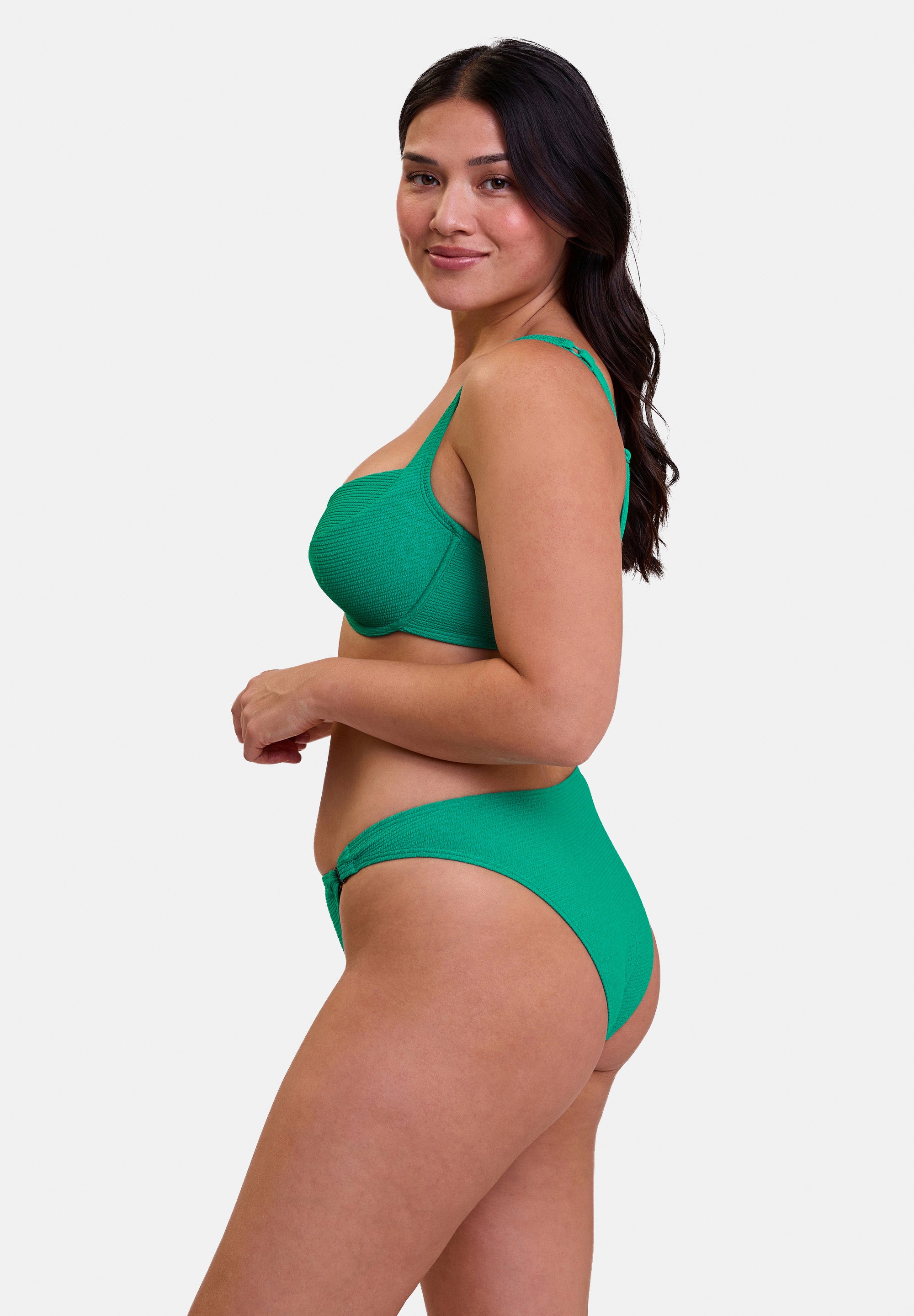 Sujetador de baño Bikini con aros Glamourous Textured Verde Tropical